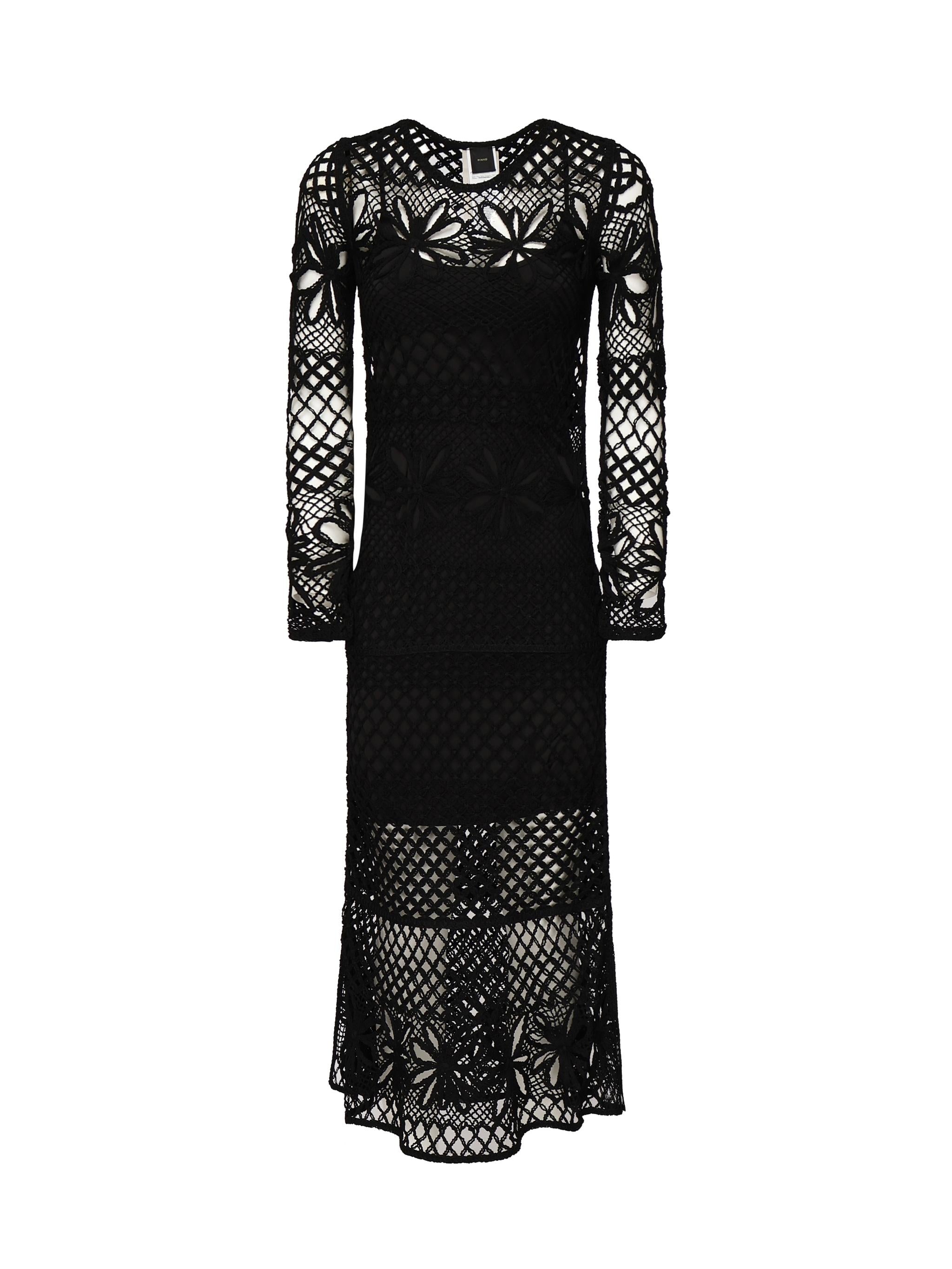 Abito lungo crochet traforato<BR/> 104731 A2FFZ99 PINKO 