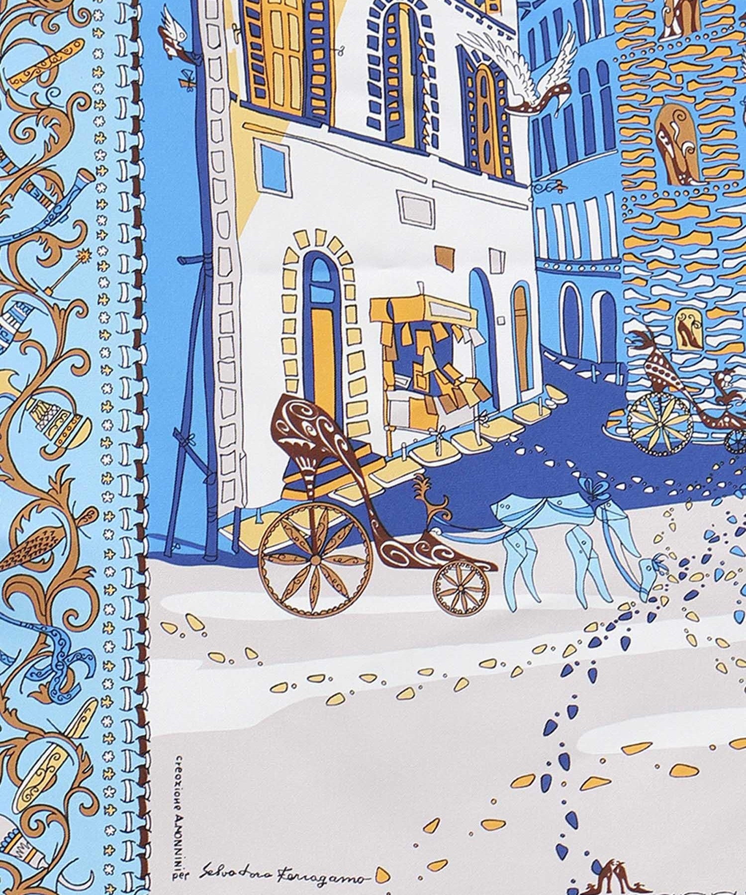 Foulard in seta con stampa 311595 792625100 FERRAGAMO 