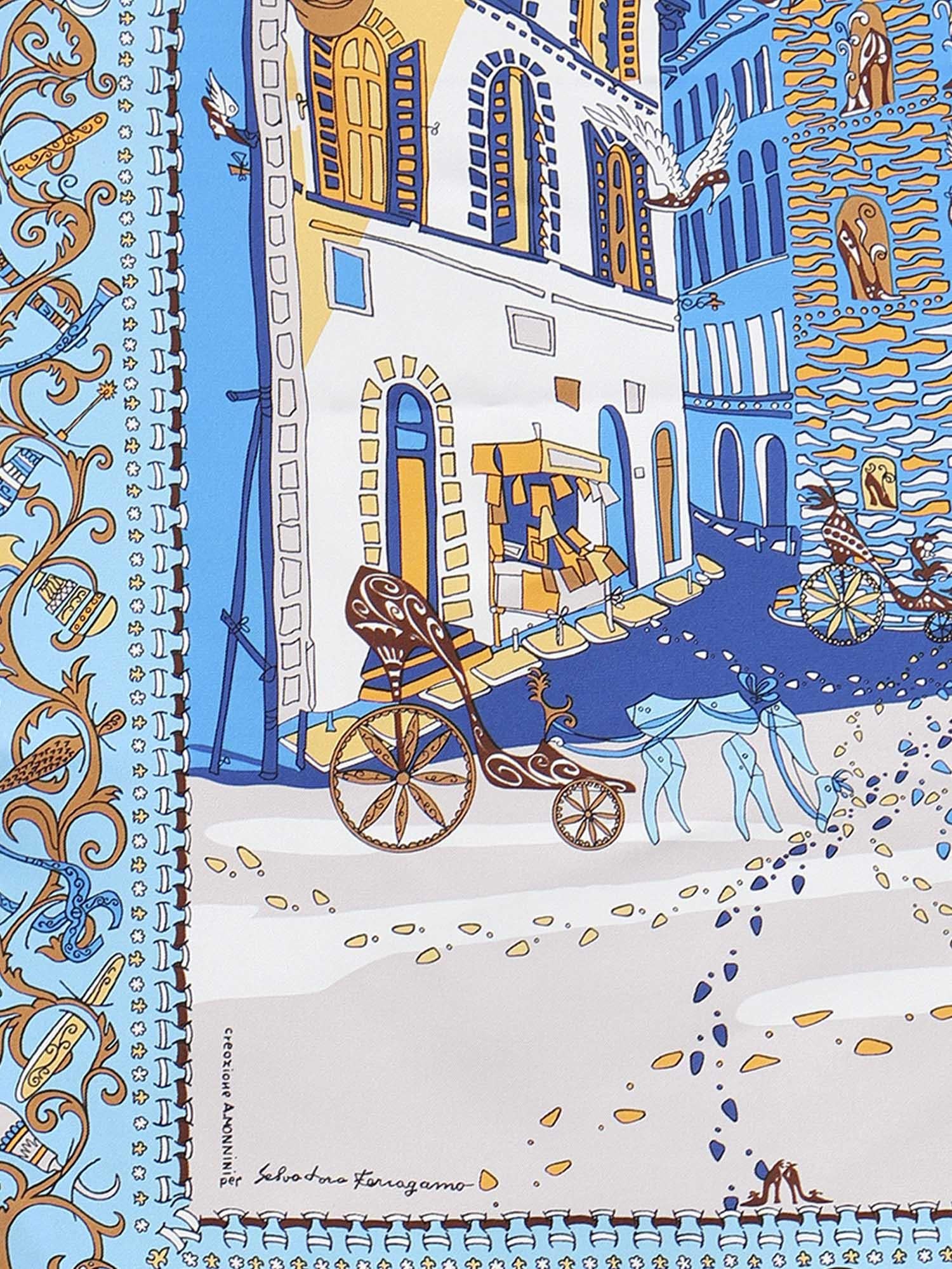 Foulard in seta con stampa 311595 792625100 FERRAGAMO 