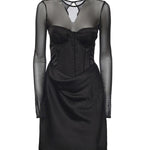 Mini abito corsetto in raso 115252 100 ROTATE 