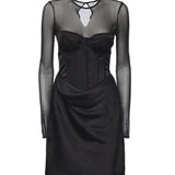 Mini abito corsetto in raso 115252 100 ROTATE 