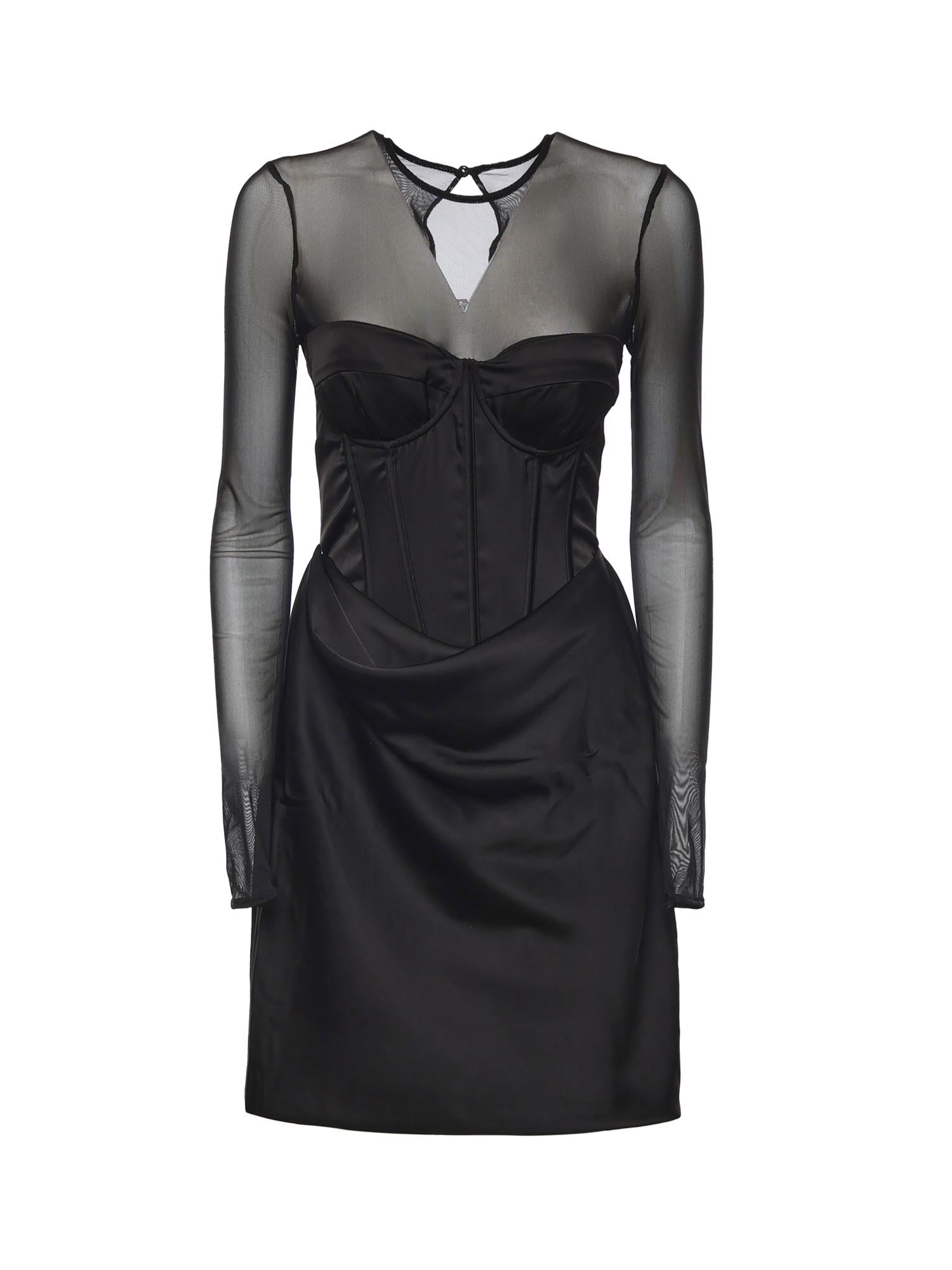 Mini abito corsetto in raso 115252 100 ROTATE 