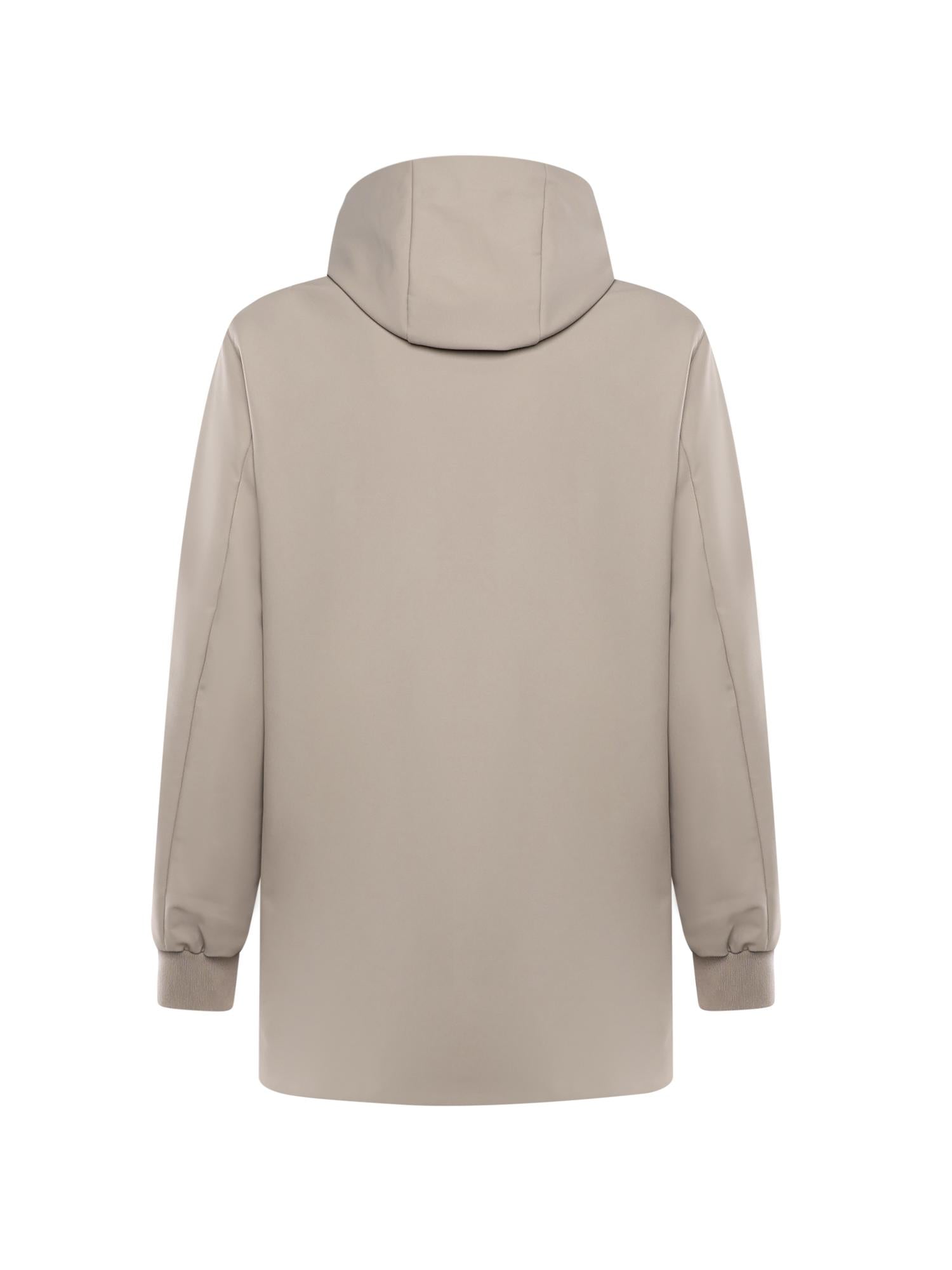 Parka con cappuccio e logo HE9440013 BEIGE HESKIMO 