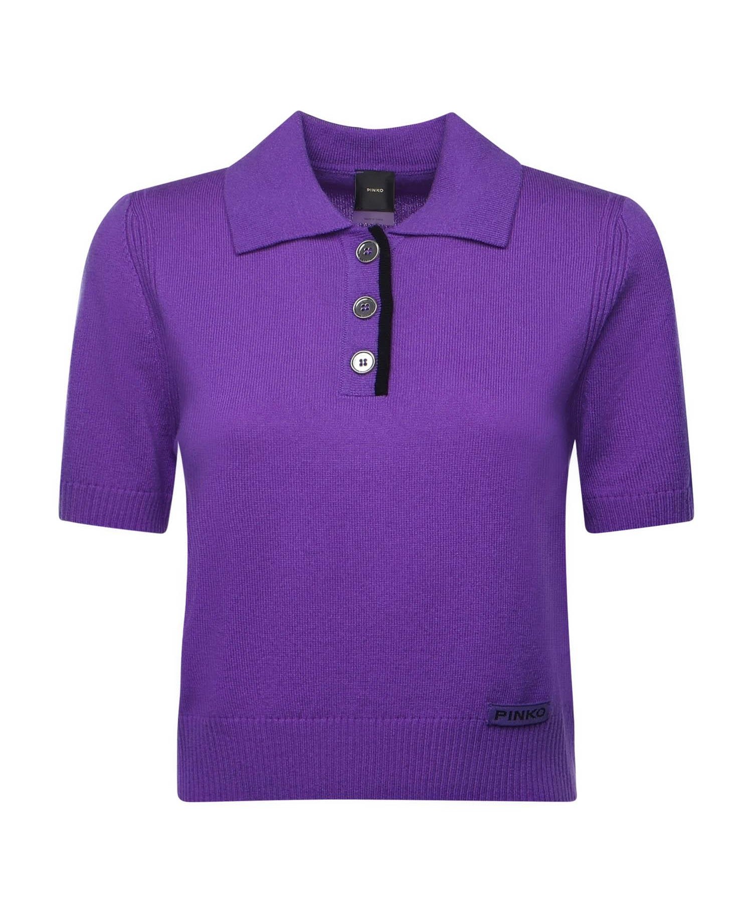 Maglia stile polo con logo 105450 A2Q9W21 PINKO 