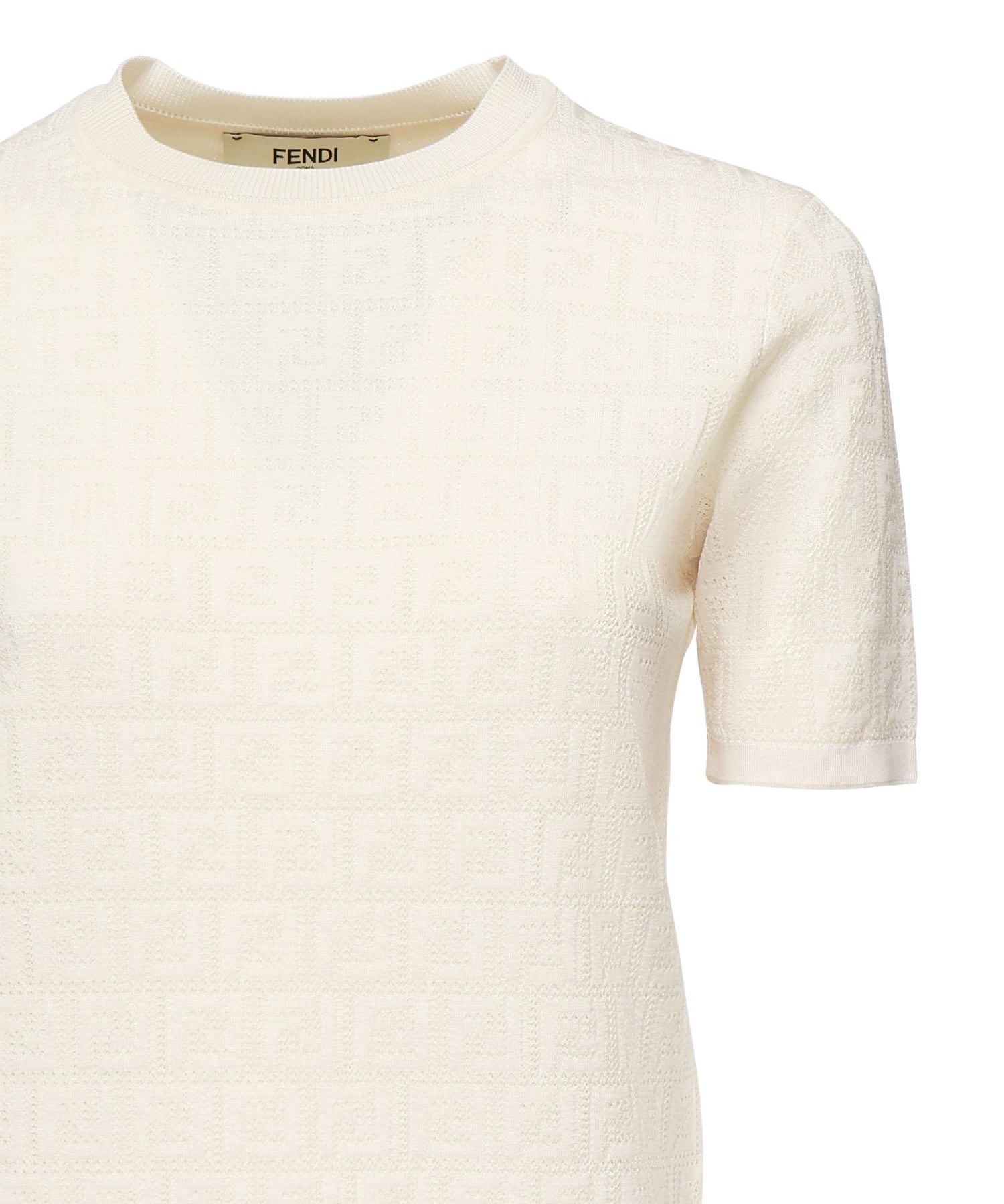 Maglia in cotone e viscosa FF jacquard FZXD57 AUZRF0ZNM FENDI 