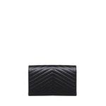 Pochette con catena Cassandre in pelle grain de poudre 377828 BOW011000 SAINT LAURENT 