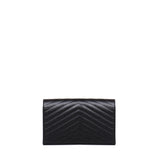 Pochette con catena Cassandre in pelle grain de poudre 377828 BOW011000 SAINT LAURENT 