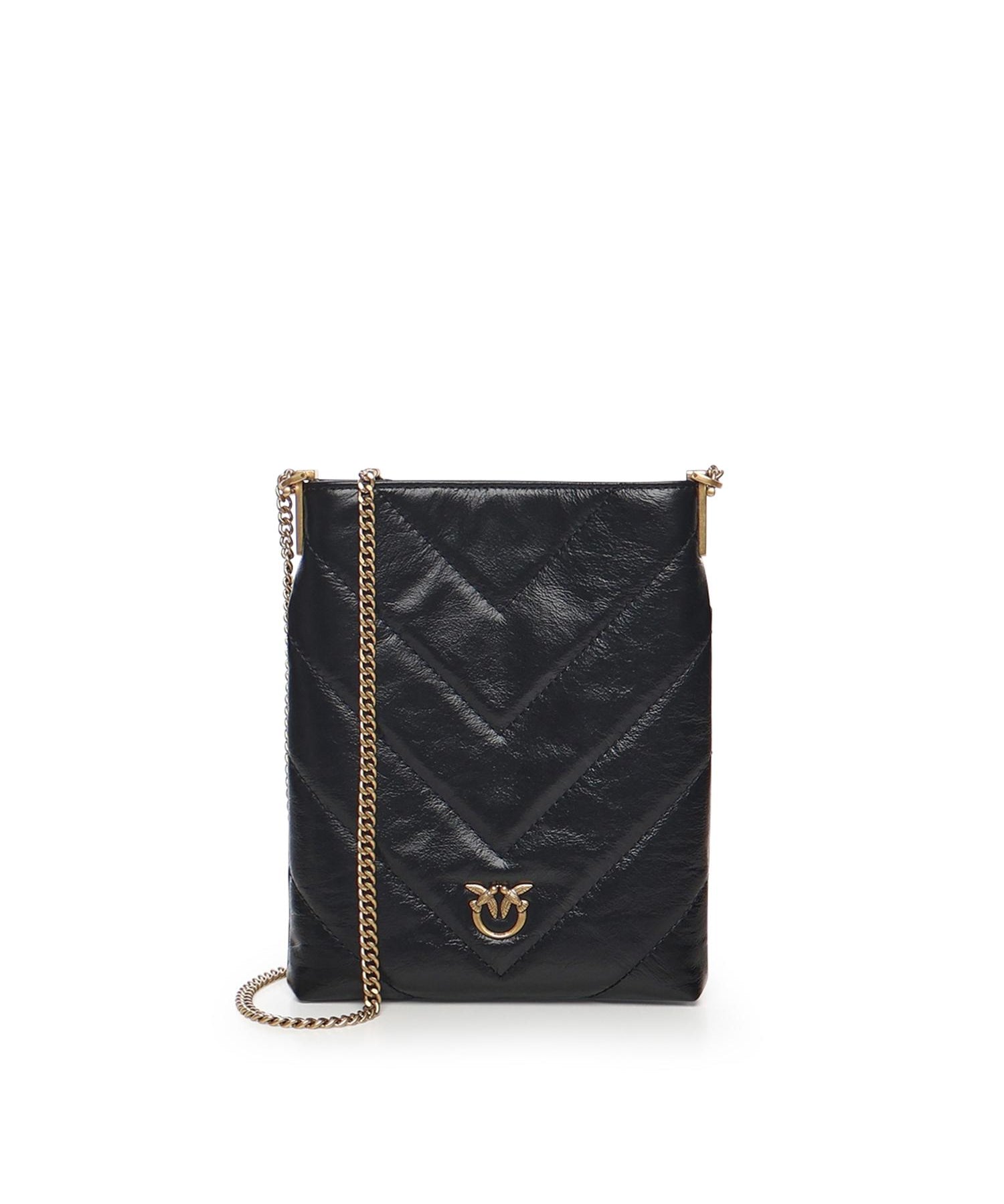 Bustina in pelle motivo chevron 105352 A2W2Z99Q PINKO 