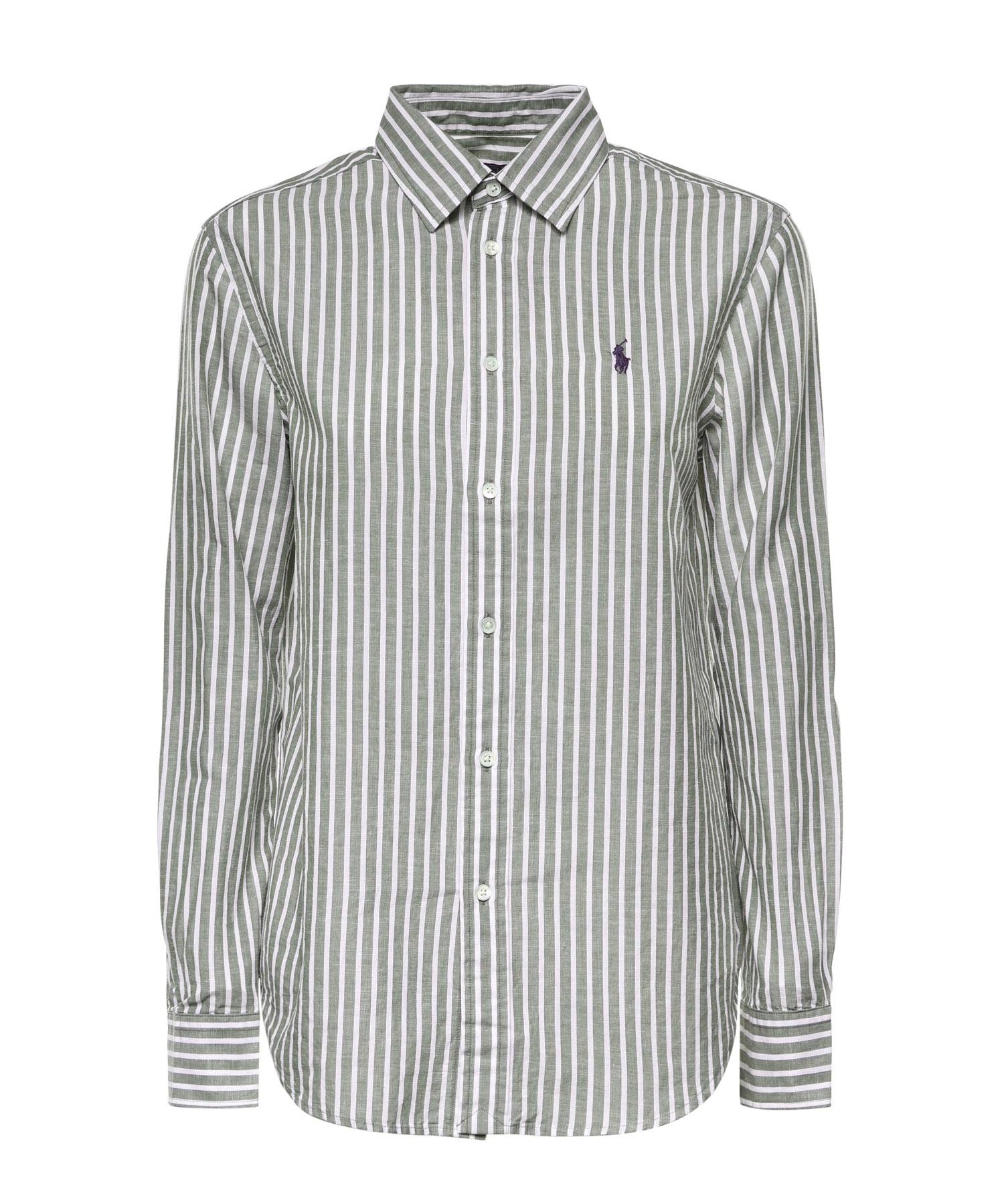 Camicia in cotone e lino con logo 211971514 500 POLO RALPH LAUREN 
