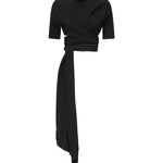 Top in crêpe di misto viscosa AA9H1250W071B 995 ALAIA 