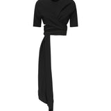 Top in crêpe di misto viscosa AA9H1250W071B 995 ALAIA 