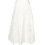 Gonna midi ricamata in cotone SS25137MSK WHITE SELF-PORTRAIT 