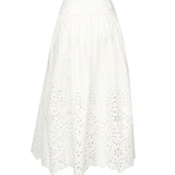 Gonna midi ricamata in cotone SS25137MSK WHITE SELF-PORTRAIT 