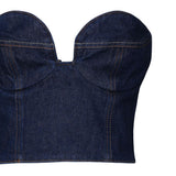 Top a cuore in denim 104722000 NAVY MAGDA BUTRYM 