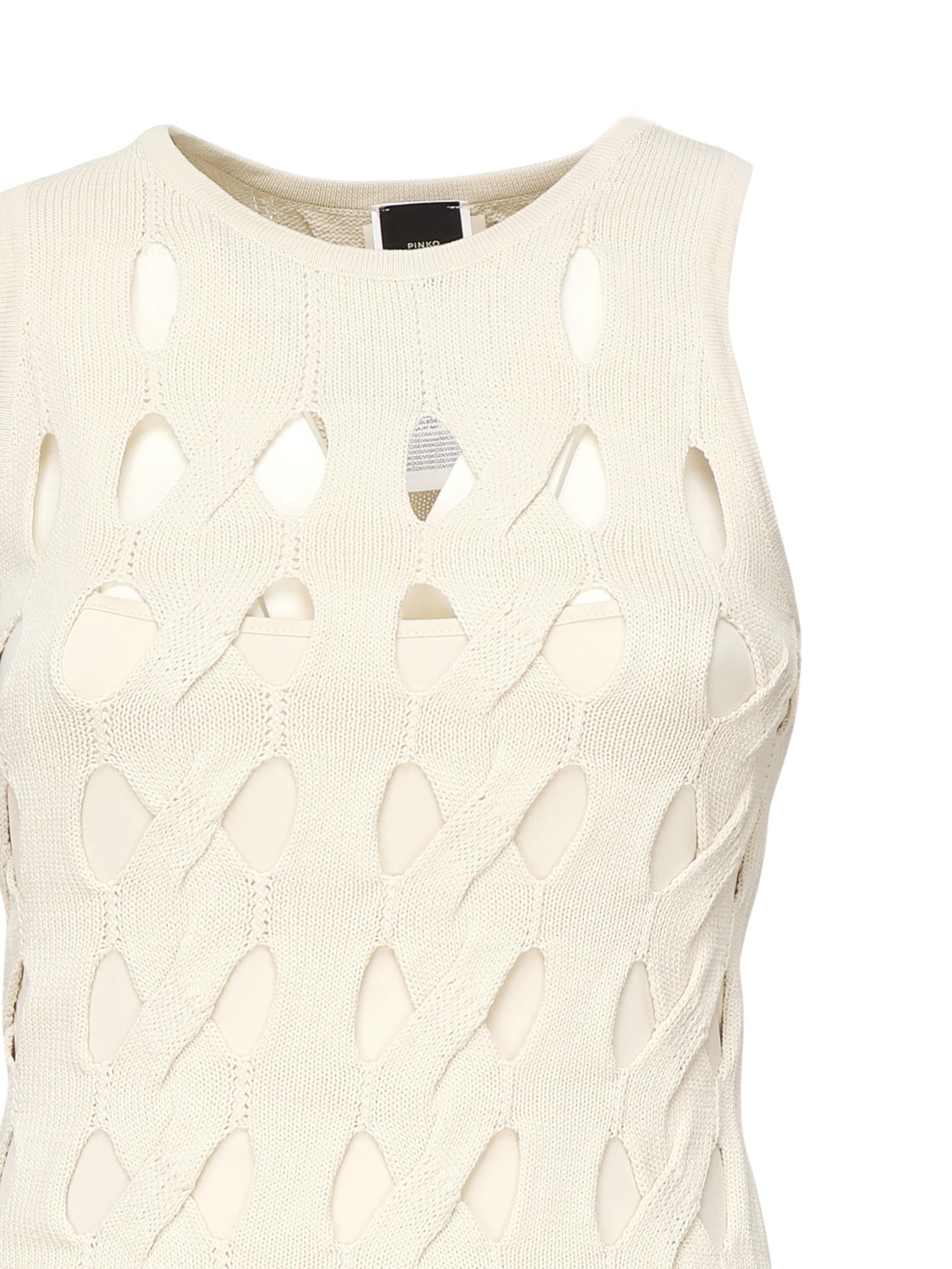 Abito midi in maglia traforata 105190 A2LWC00 PINKO 