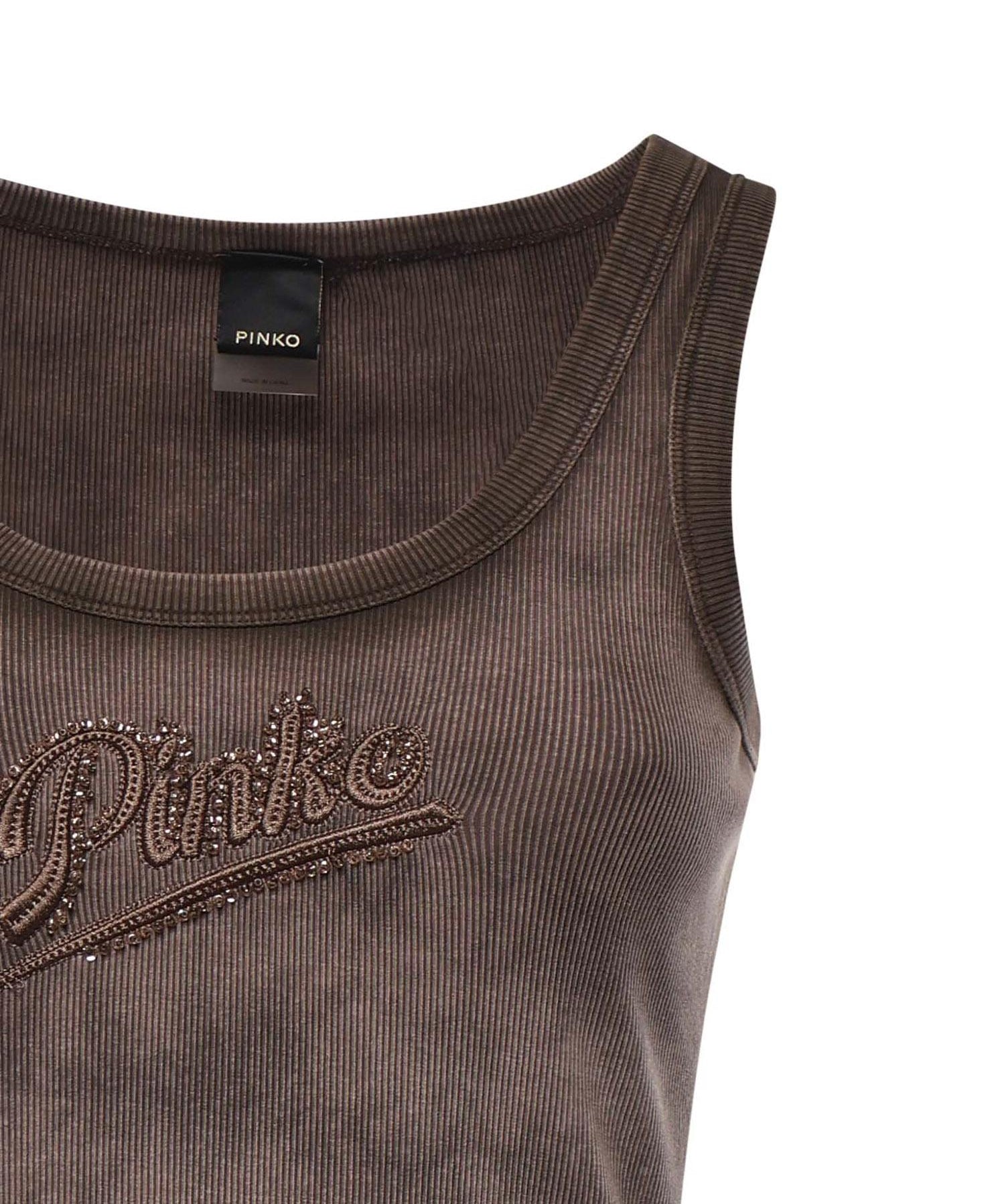 Tank top effetto spray con ricamo 107306 A3H5L72 PINKO 