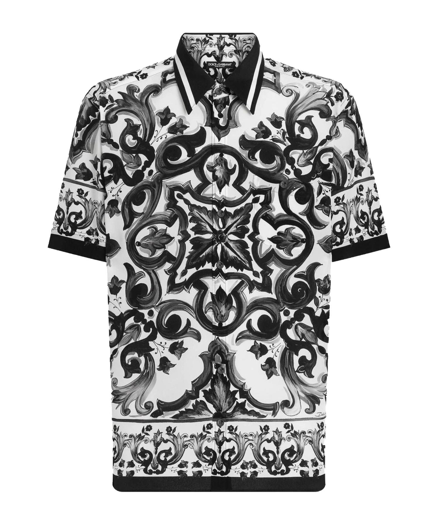 Camicia in seta stampa Maiolica G5LG9T HI1Y6IZ3TN DOLCE & GABBANA 