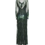 Abito con paillettes e piume 105579 A2SYAS0 PINKO 