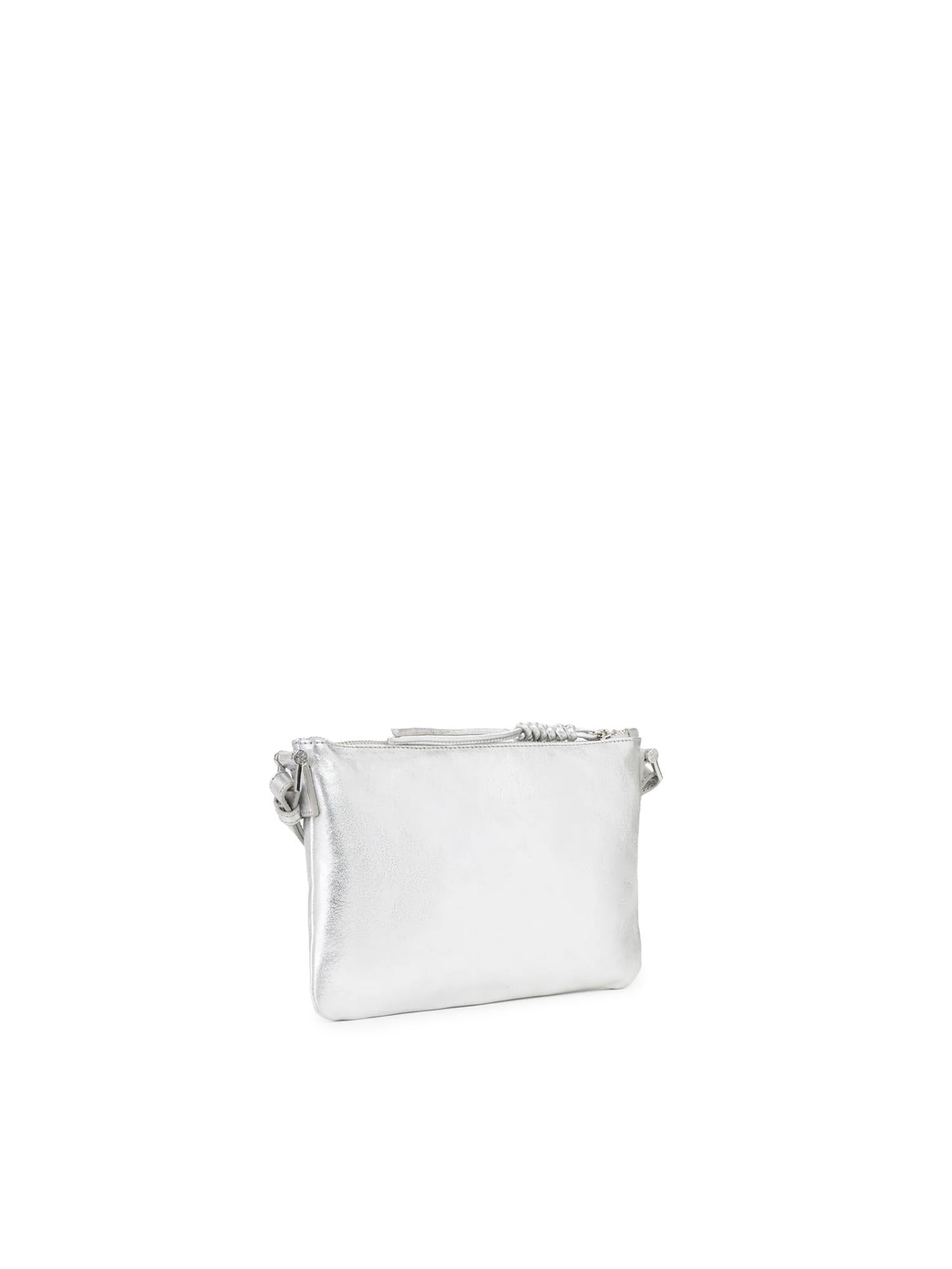 Borsa a tracolla in pelle con logo 73BP9VT03 LOLLI POPPOP SILVER V° 73 