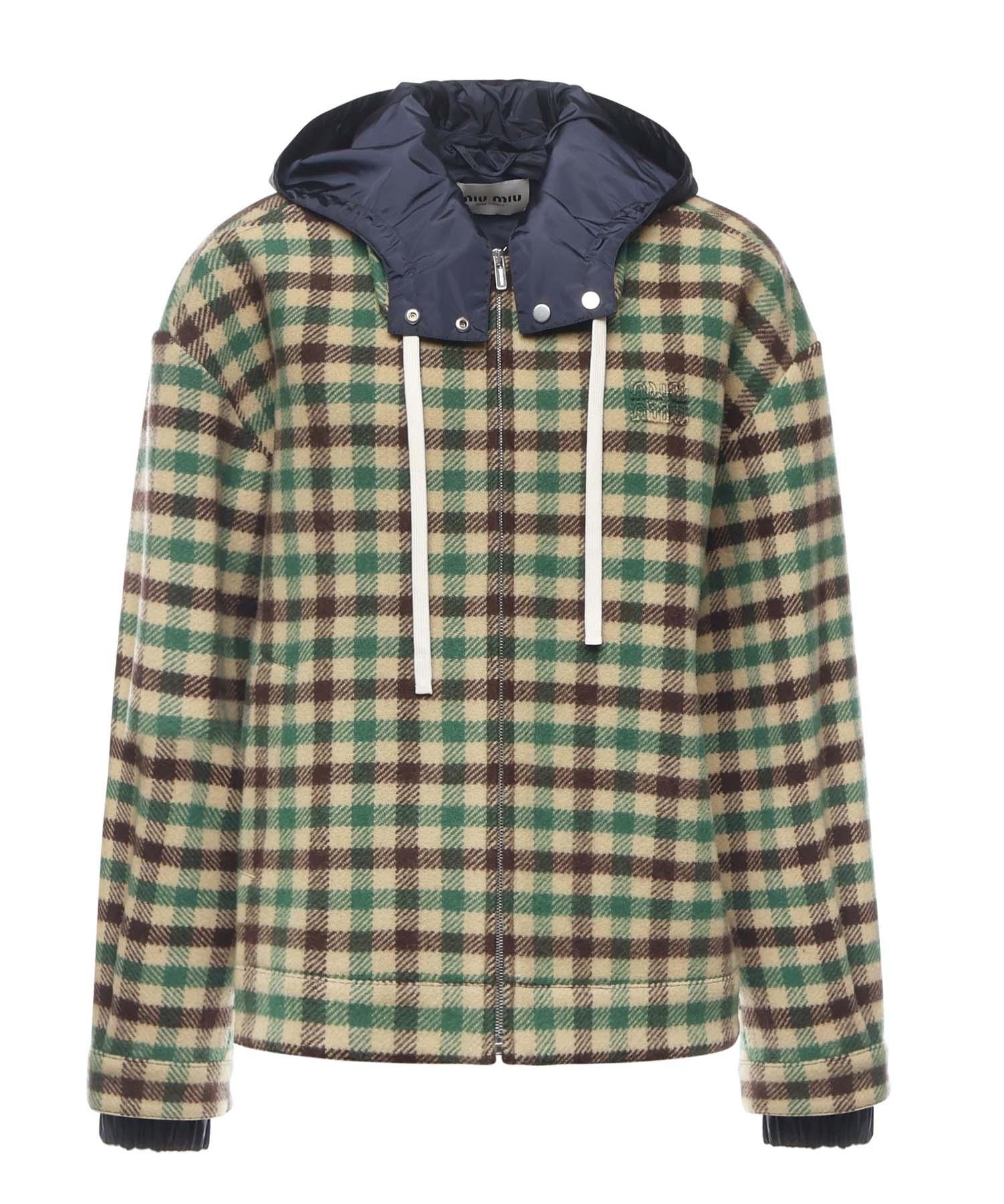 Blouson check con logo ML1268 175XF04QG MIU MIU 