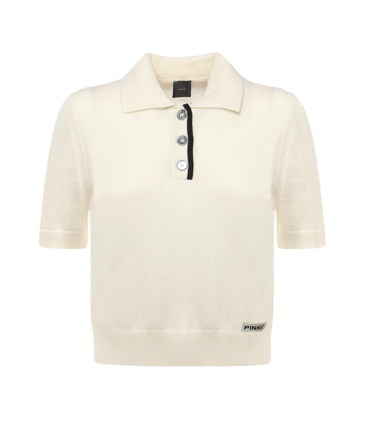Maglia stile polo con logo 105450 A2Q9Z13 PINKO 