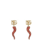 Orecchini con logo e cornetto in strass WEQ6C6 W1111ZOO00 DOLCE & GABBANA 