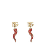 Orecchini con logo e cornetto in strass WEQ6C6 W1111ZOO00 DOLCE & GABBANA 