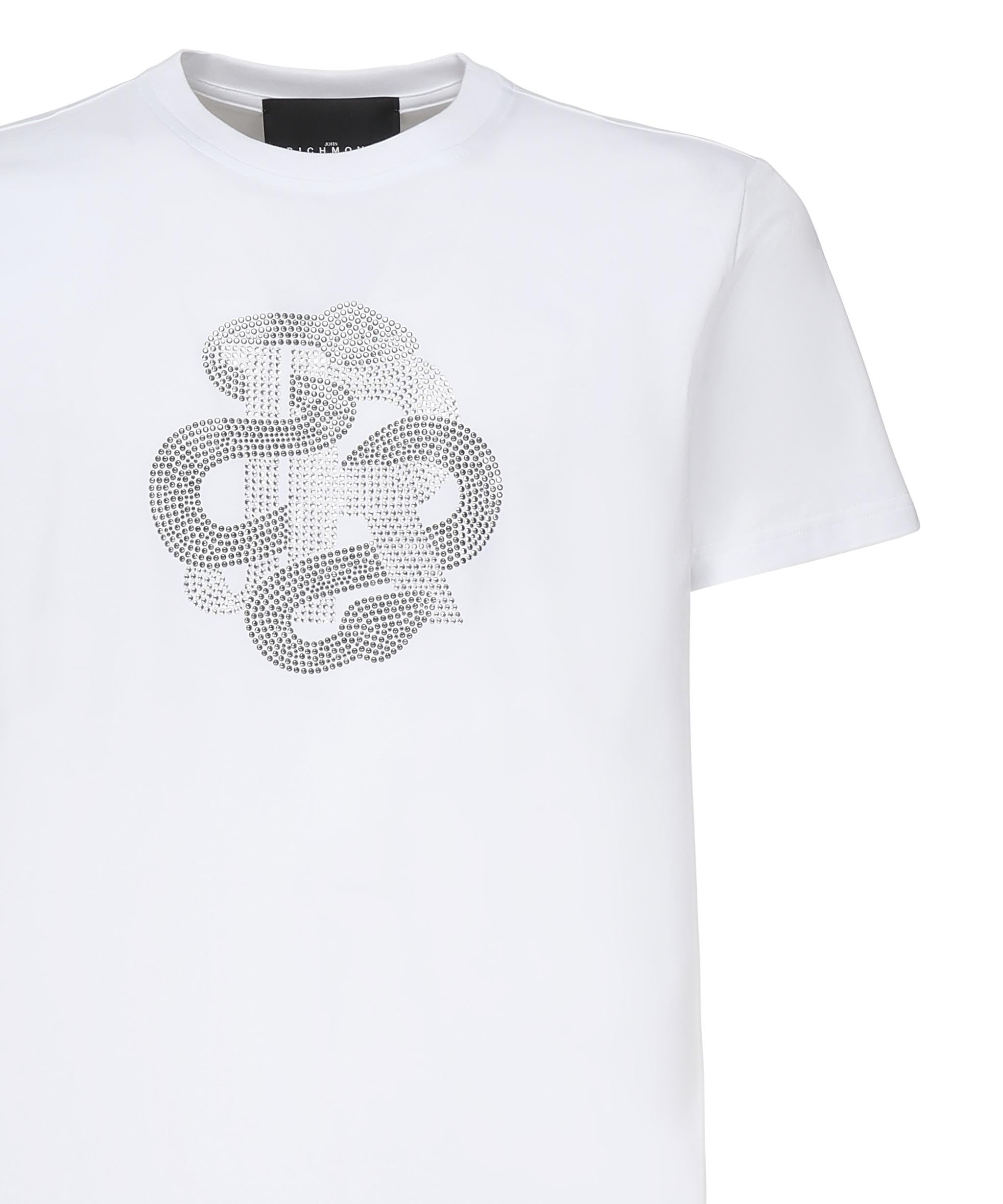 T-shirt con logo strass RMP25481TS WHITE JOHN RICHMOND 