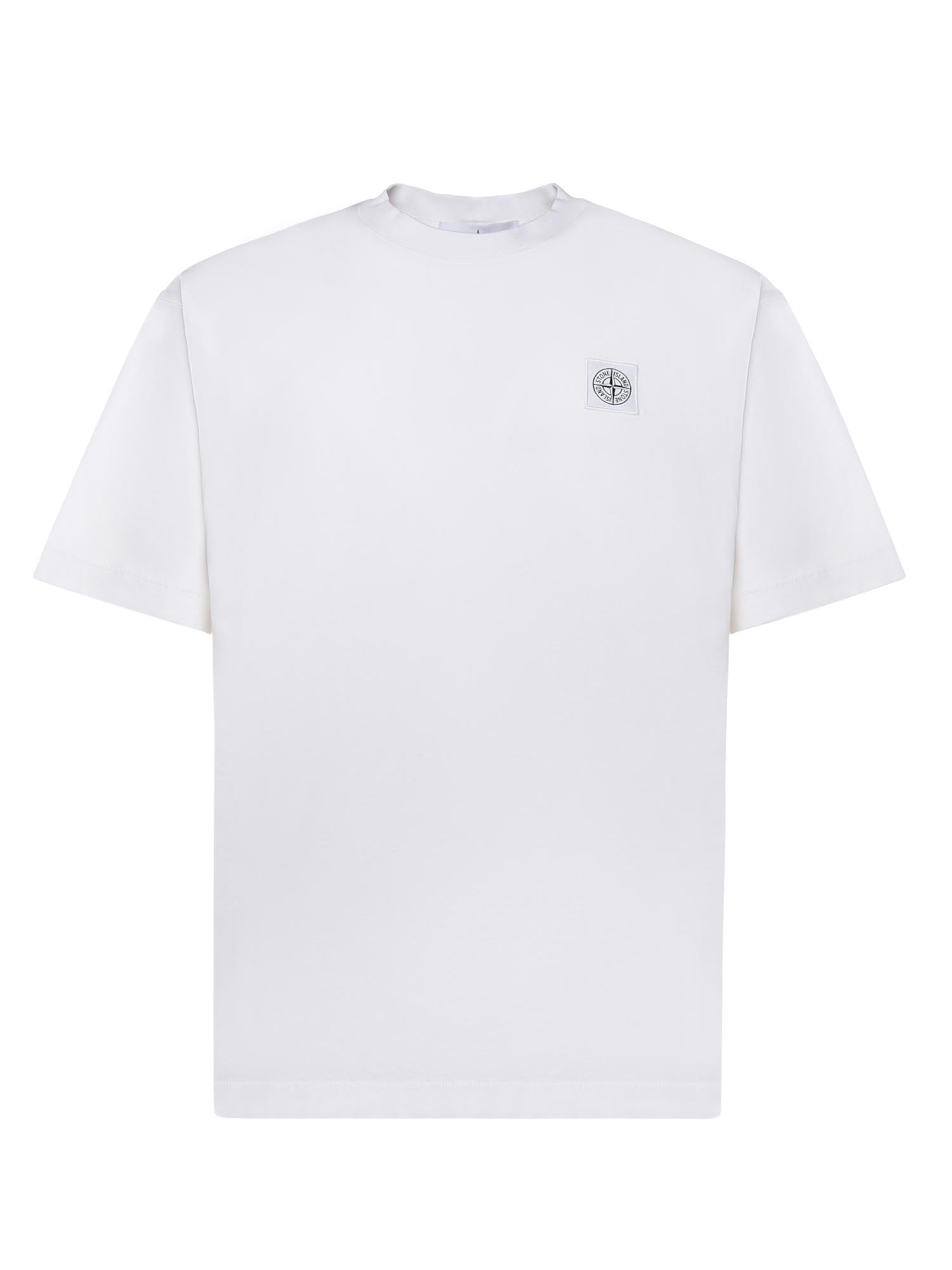 T-shirt con patch Compass in jersey di cotone L1S152100030 S0115V0001 STONE ISLAND 
