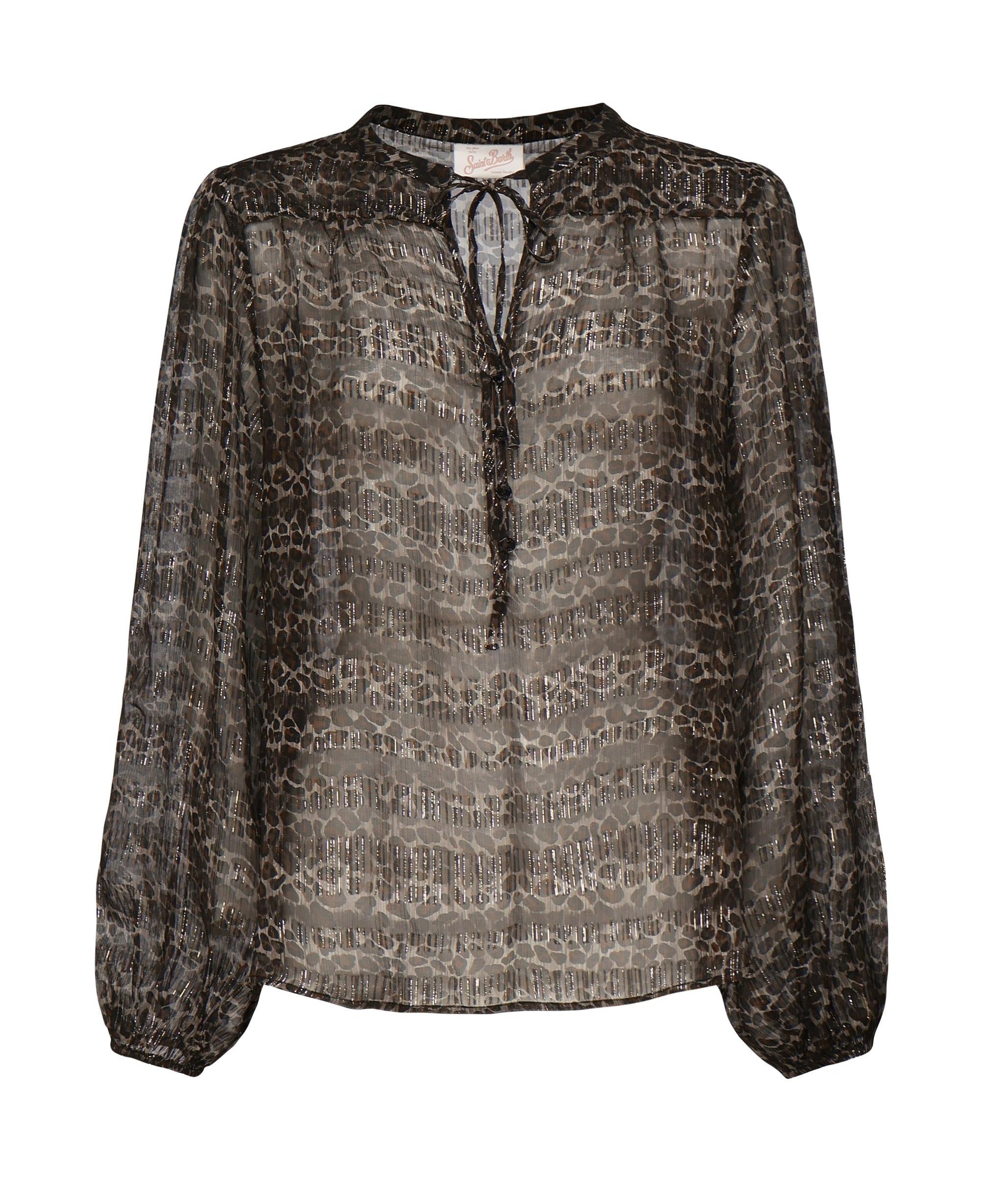 Blusa Harper in seta con stampa animalier HRP001 03047H MC2 SAINT BARTH 