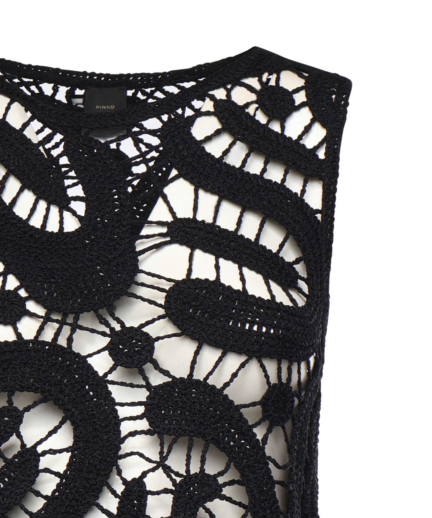 Top smanicato crochet geometrico 106438 A354Z99 PINKO 