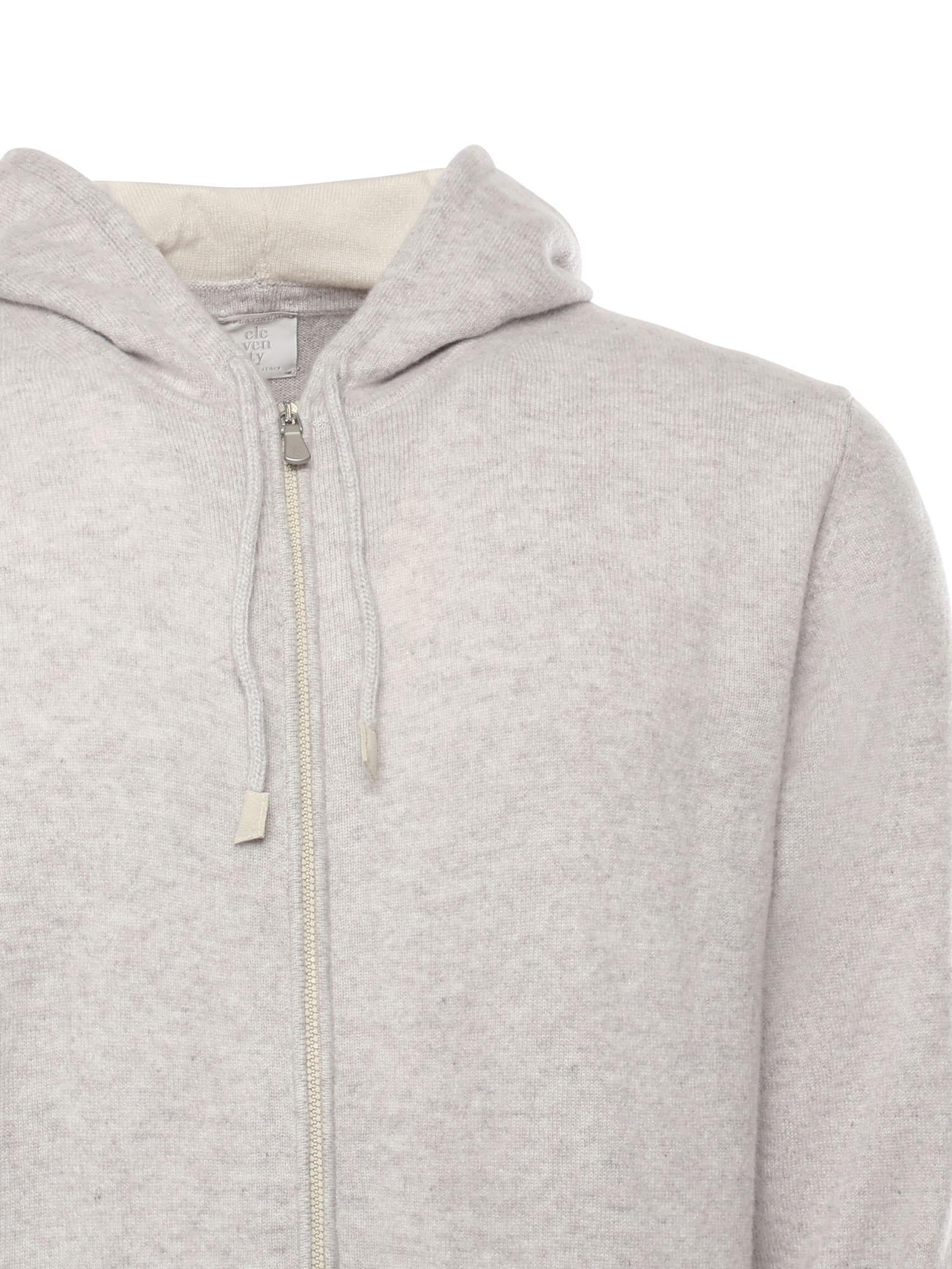 Felpa con cappuccio e zip in cashmere X76MAGK33MAG0K019 13-02 ELEVENTY 