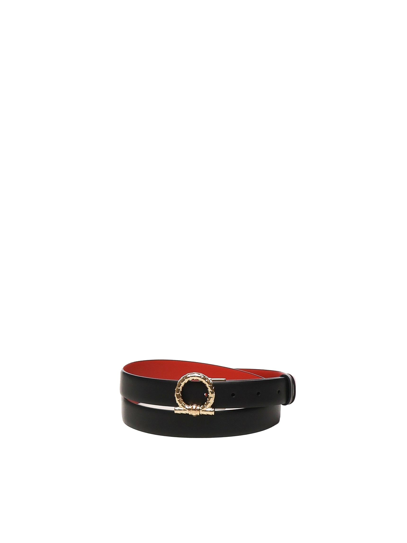Cintura reversibile con Gancini<BR/> 230372 780478004 FERRAGAMO 
