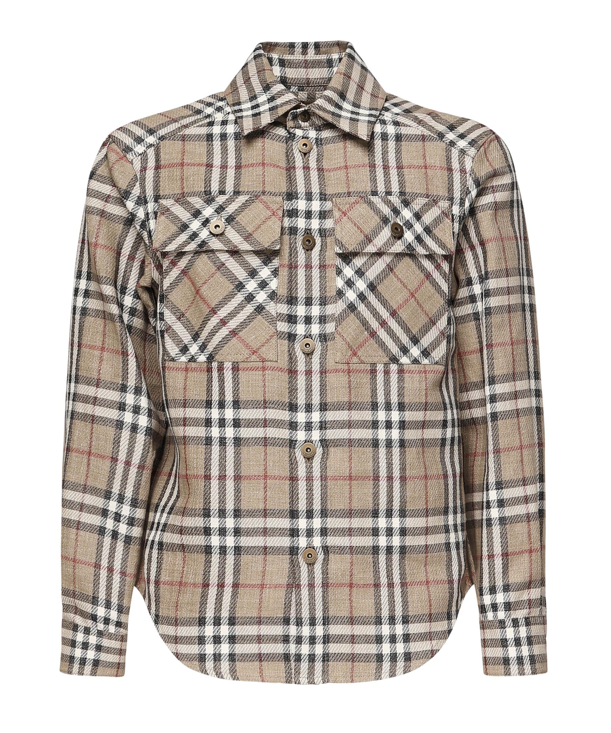Camicia check in cotone e lino 8108014 C2044 BURBERRY 