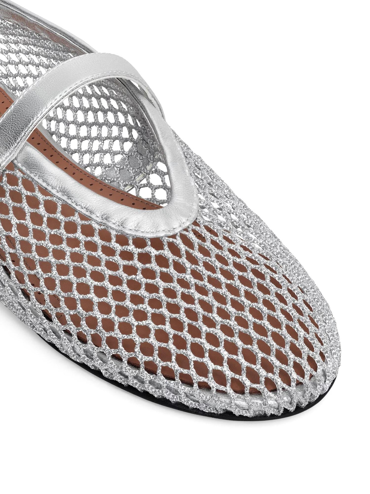 Ballerine in rete laminata AA3A029TK028 090 ALAIA 