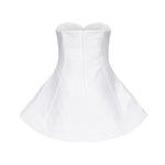 Mini abito babydoll senza spalline in popeline di pizzo bianco 16952500000031 WHITE MAGDA BUTRYM 
