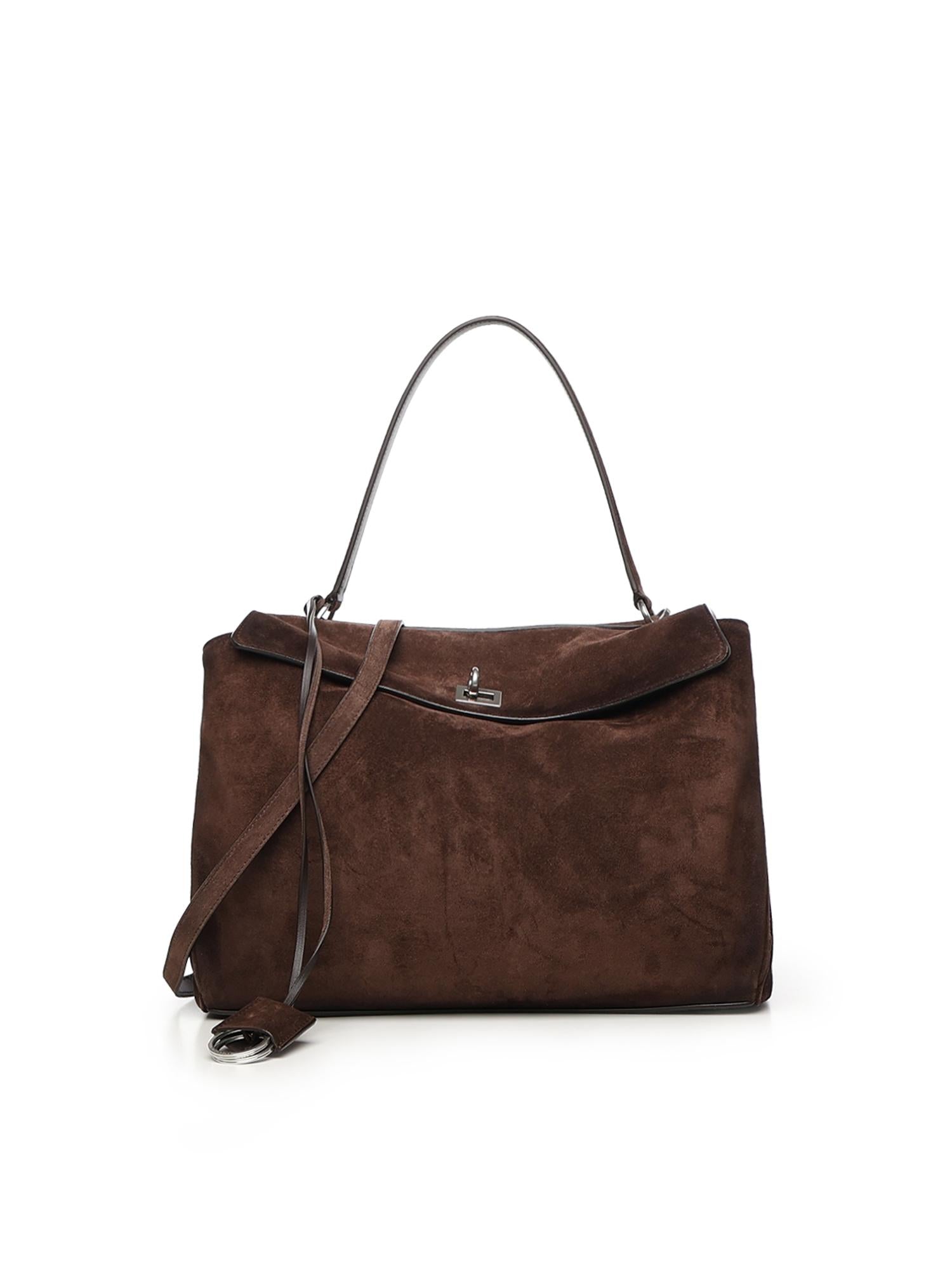 Borsa Rodeo media in pelle di vitello scamosciata 789772 2AB4G2308 BALENCIAGA 