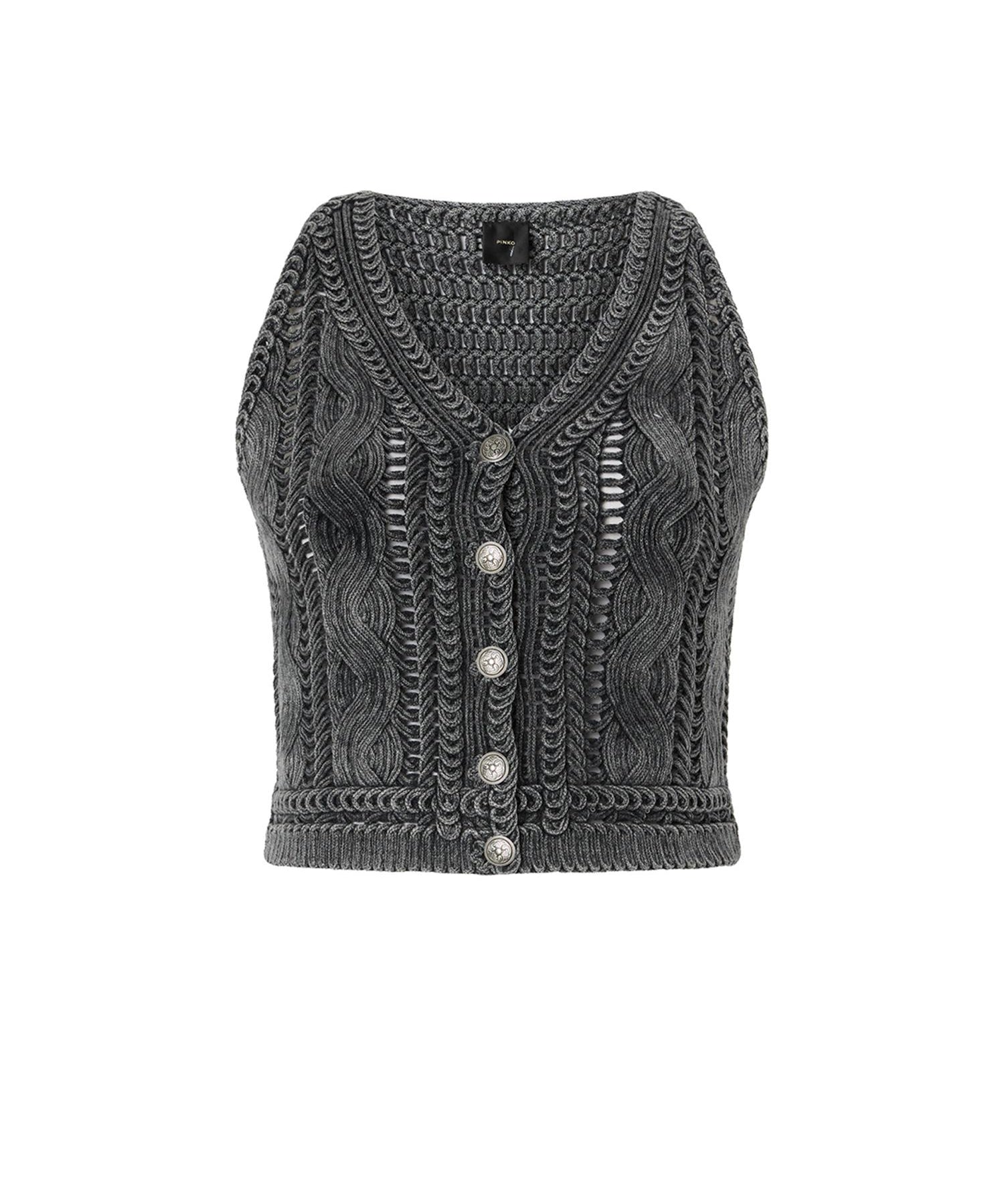 Gilet Myrtus in maglia di cotone 106859 A3BAI91 PINKO 