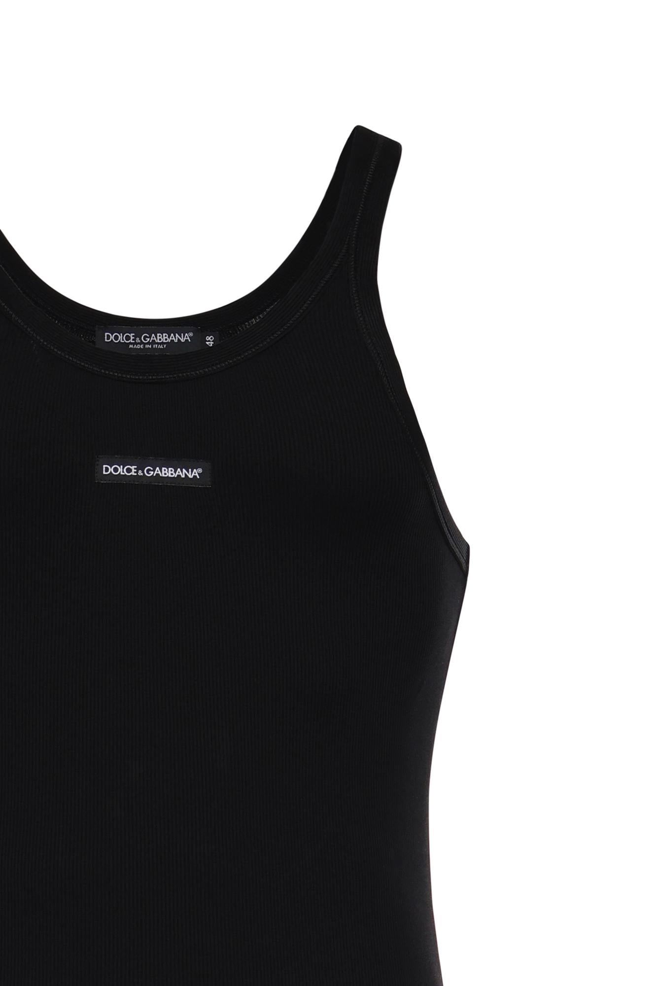 Canotta in cotone a coste G8PA8T G7P3IN0000 DOLCE & GABBANA 