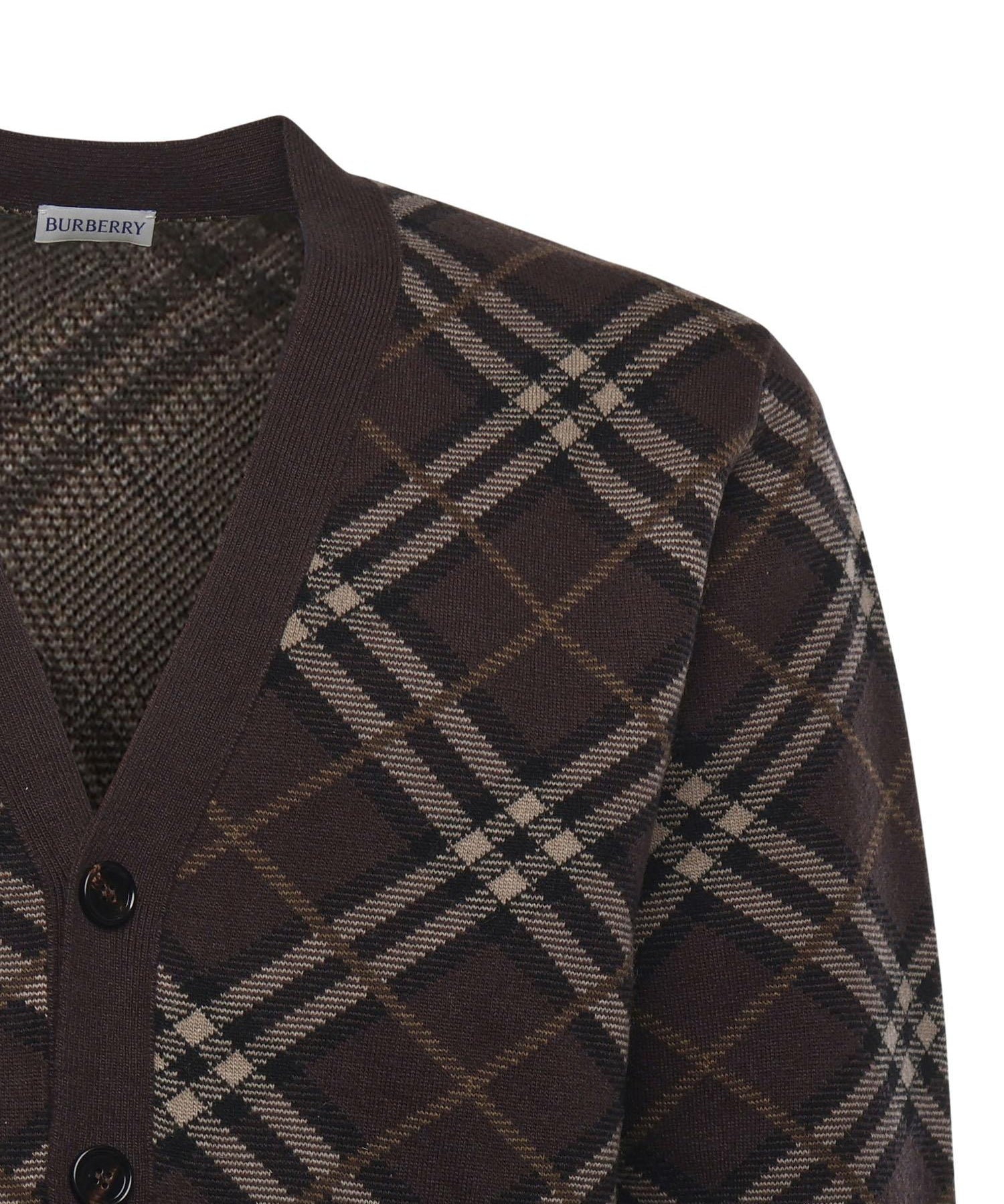 Cardigan in lana e cashmere Check 8115705 B2412 BURBERRY 