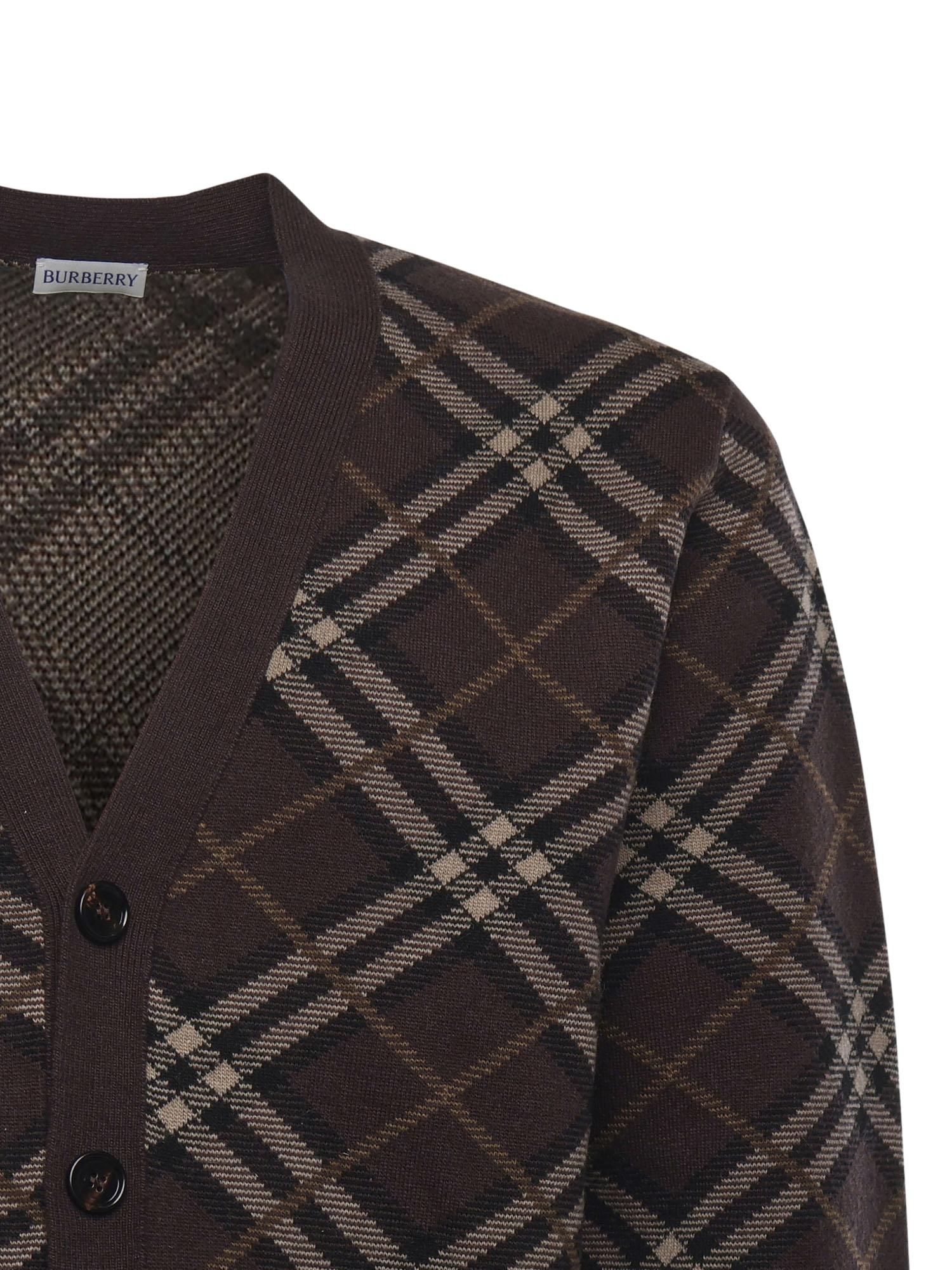 Cardigan in lana e cashmere Check 8115705 B2412 BURBERRY 