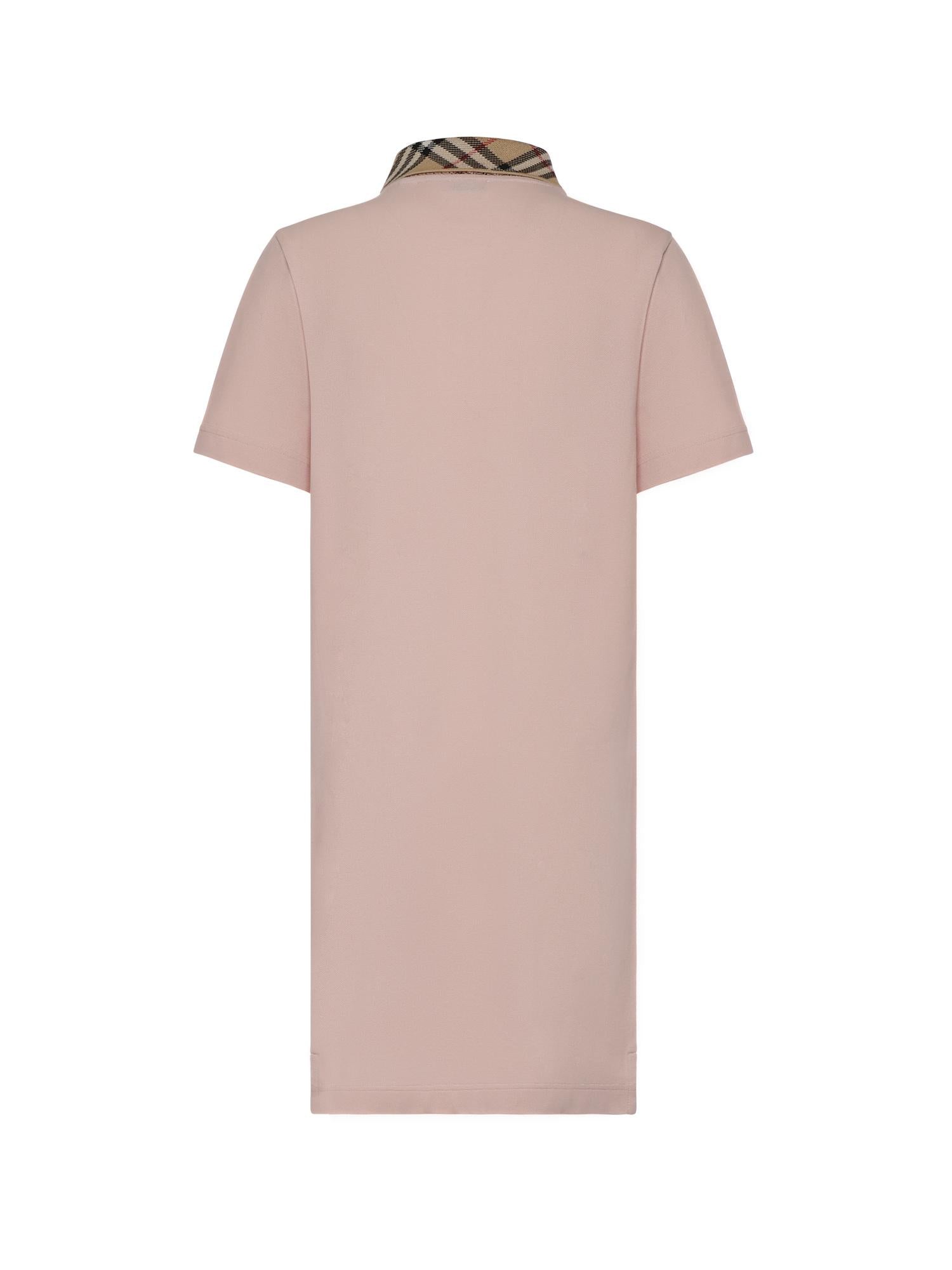 Abito stile polo in cotone con collo Check 8118956 C5901 BURBERRY 