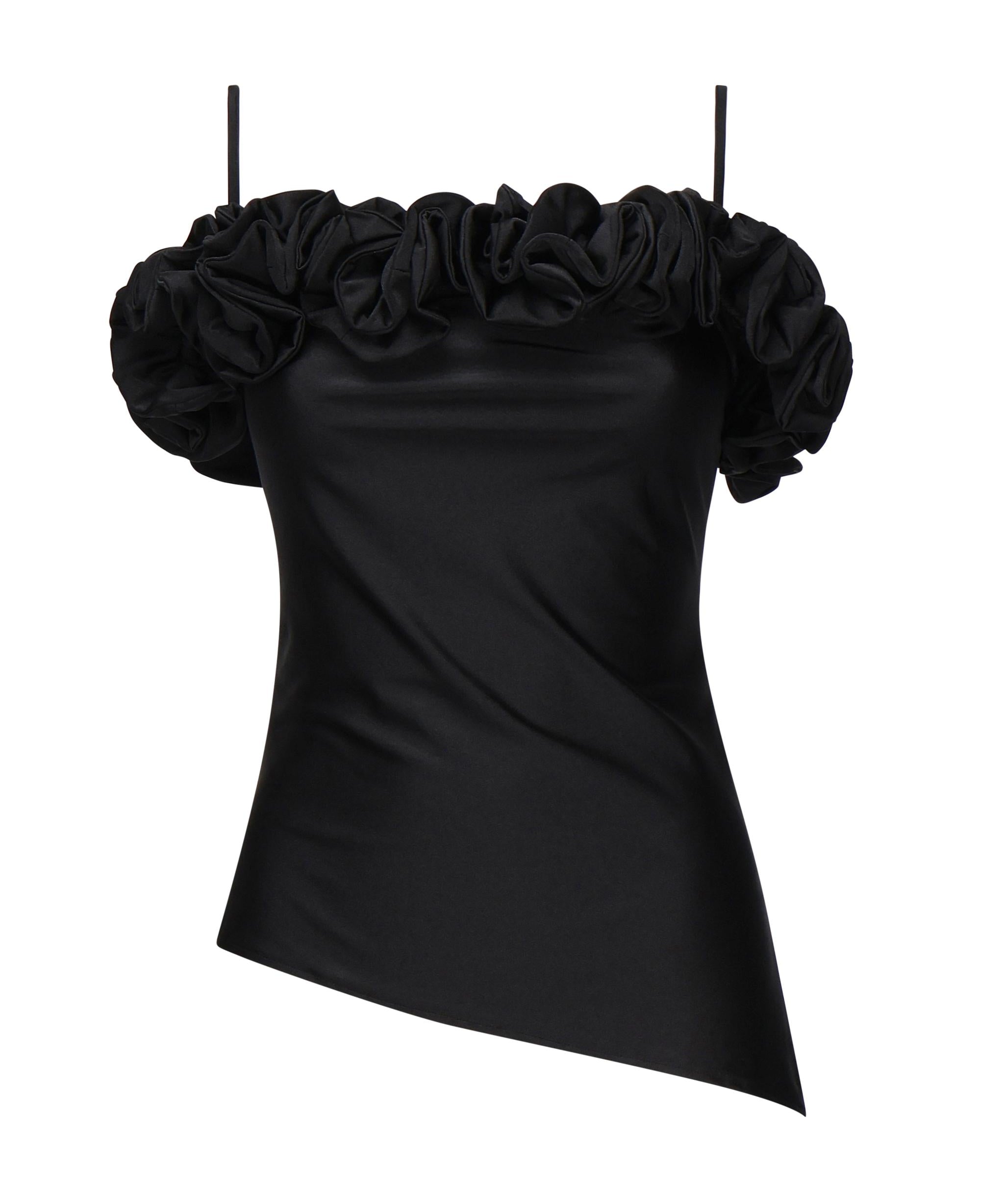 Top in jersey stretch con rouches COPT79F5001 BLK COPERNI 