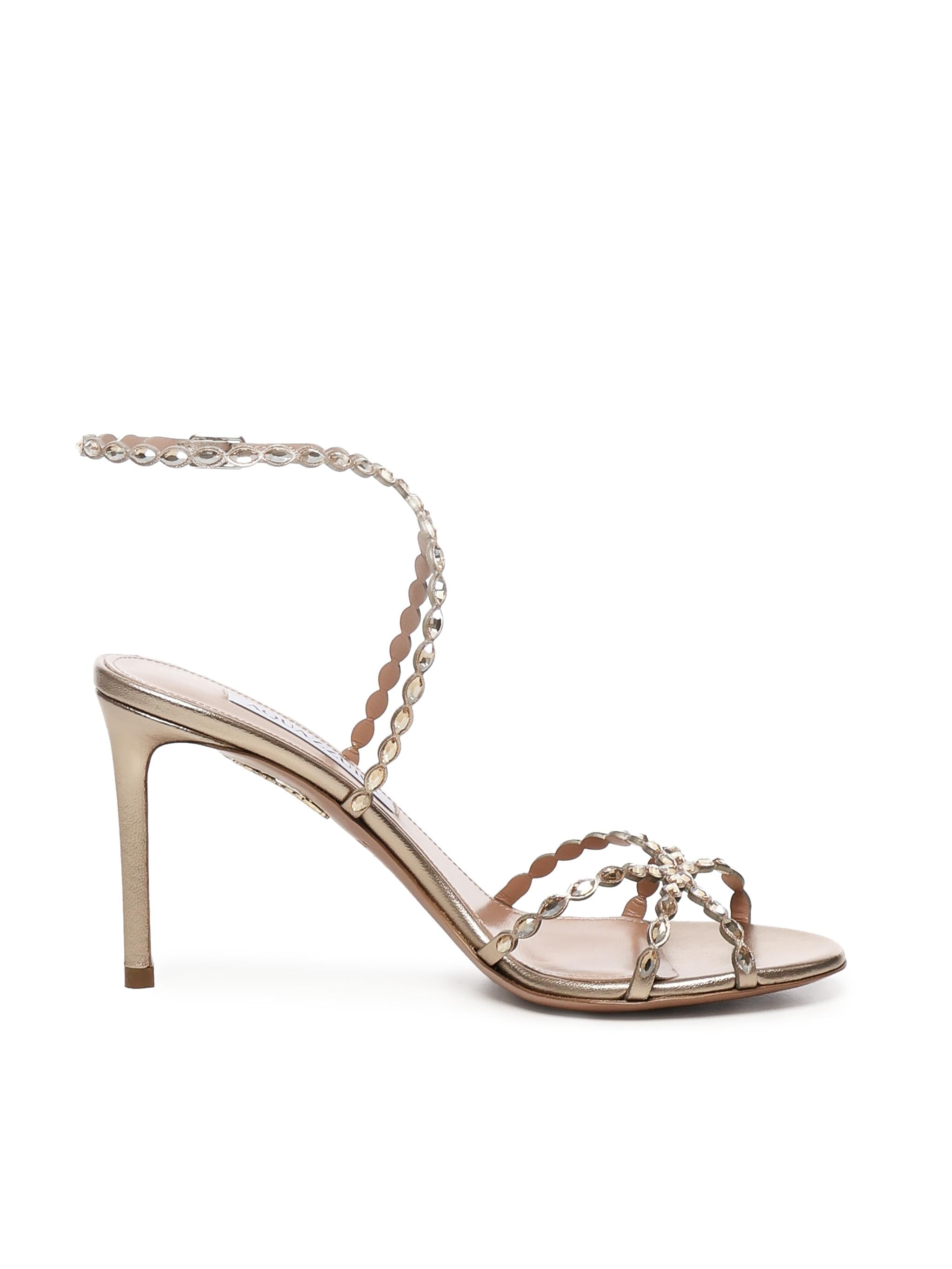 Sandali Love Struck con cristalli<BR/> LSKMIDS0 NPLLCO AQUAZZURA 