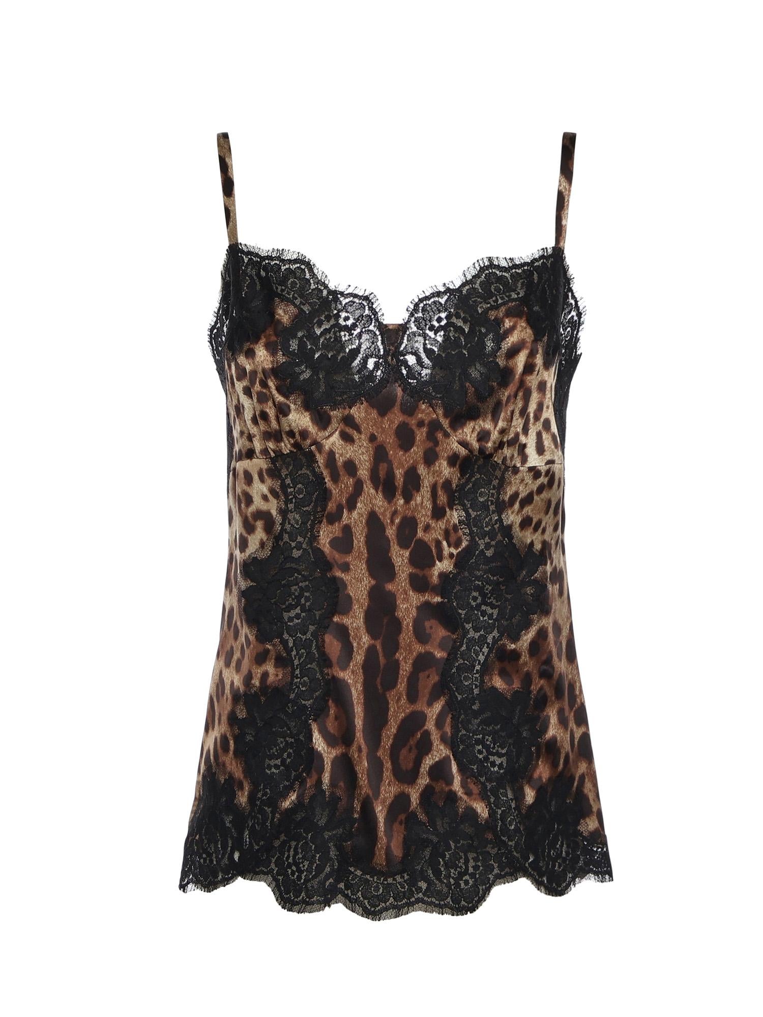 Top in raso stampa leopardo F72K9T FSAXYHY13M DOLCE & GABBANA 
