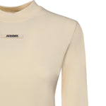 T-shirt in misto cotone con logo TSW00155AJ00124 130 JACQUEMUS 