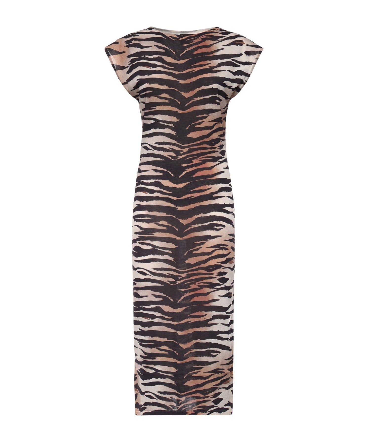Abito midi a tubino con stampa animalier 106371 A356ZC8 PINKO 