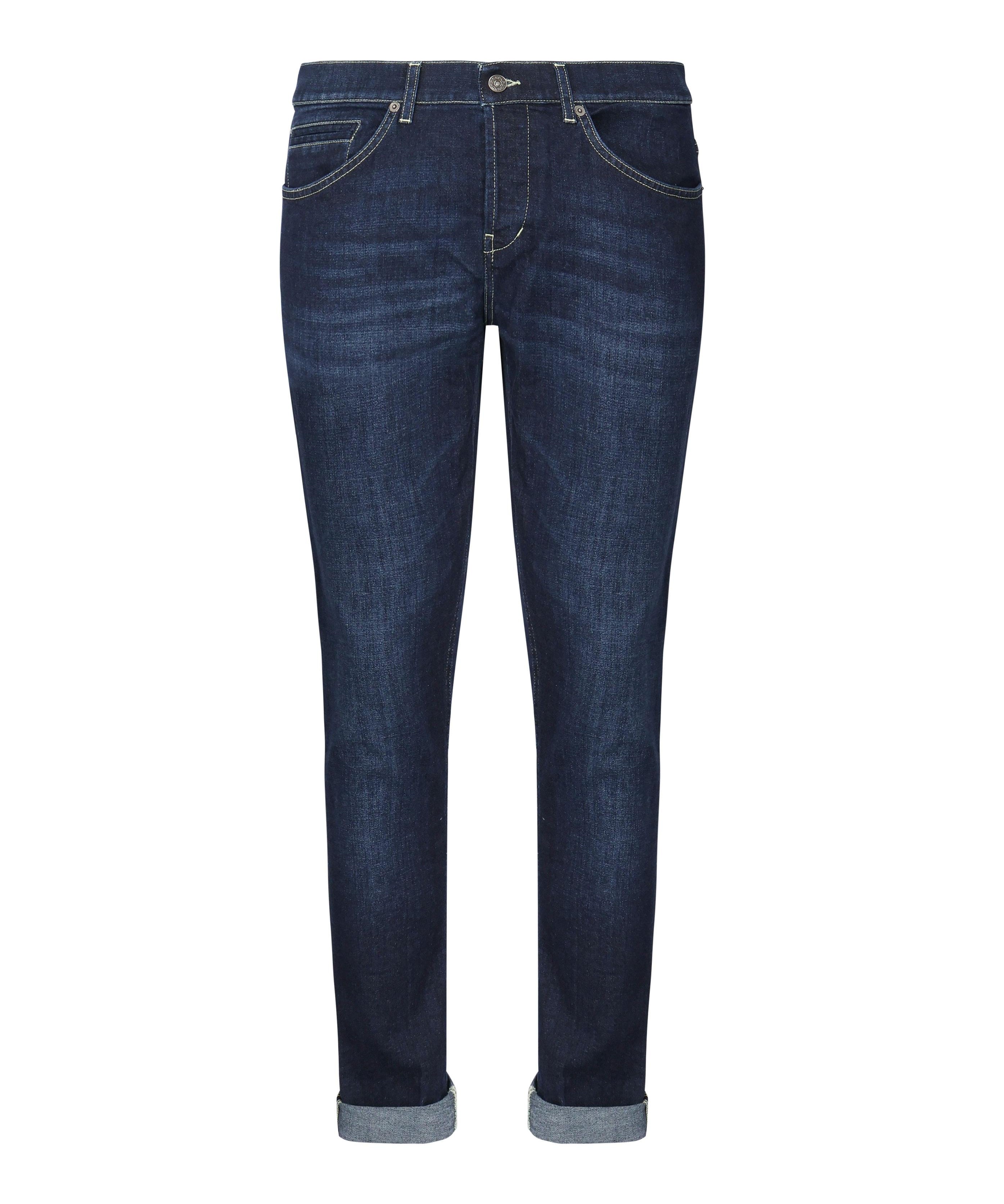 Pantaloni George skinny in cotone e lyocell<BR/> UP232 DS0345UHR2800 DONDUP 