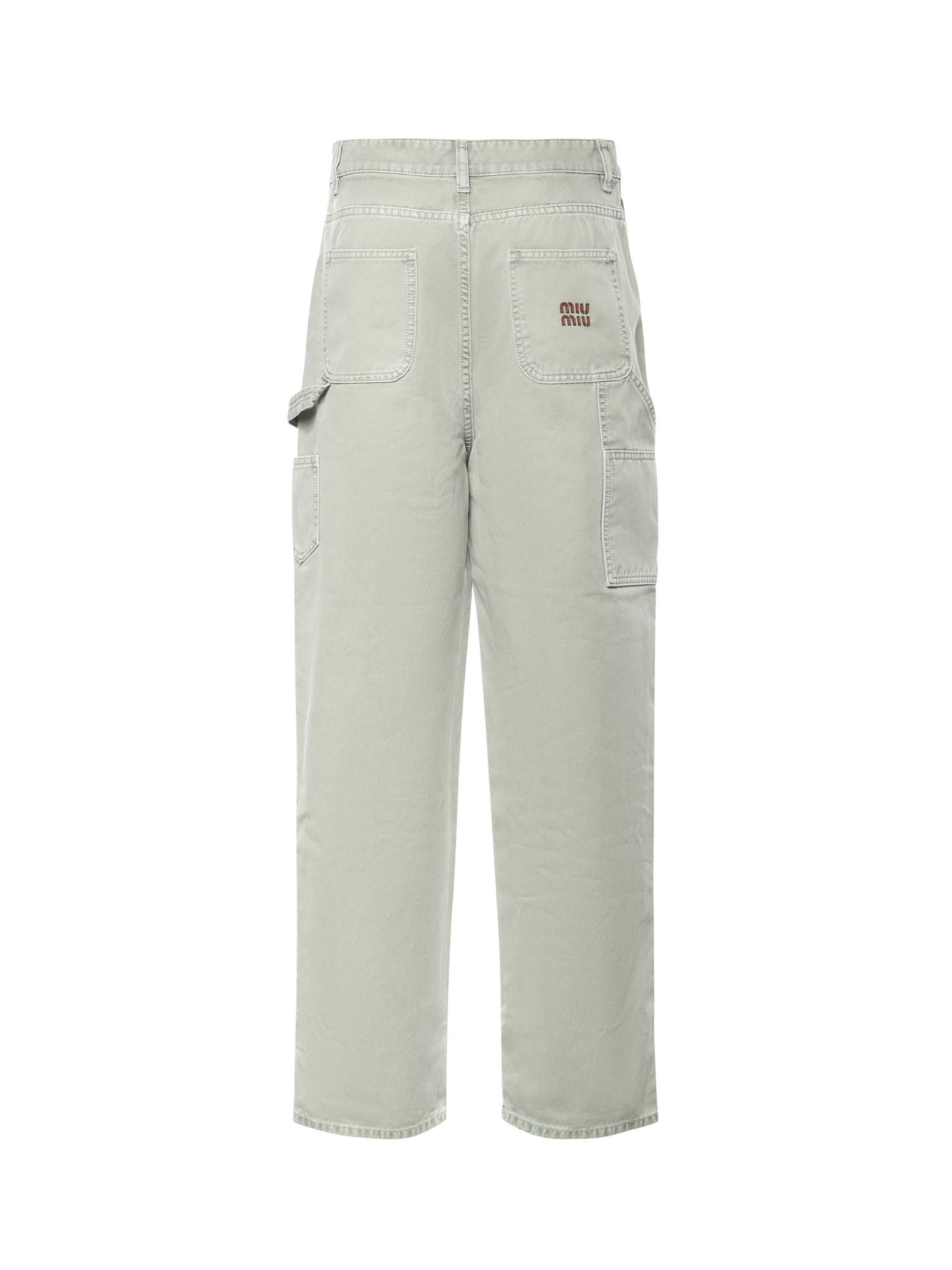 Pantaloni in gabardine con logo MP1723 1350F0089 MIU MIU 