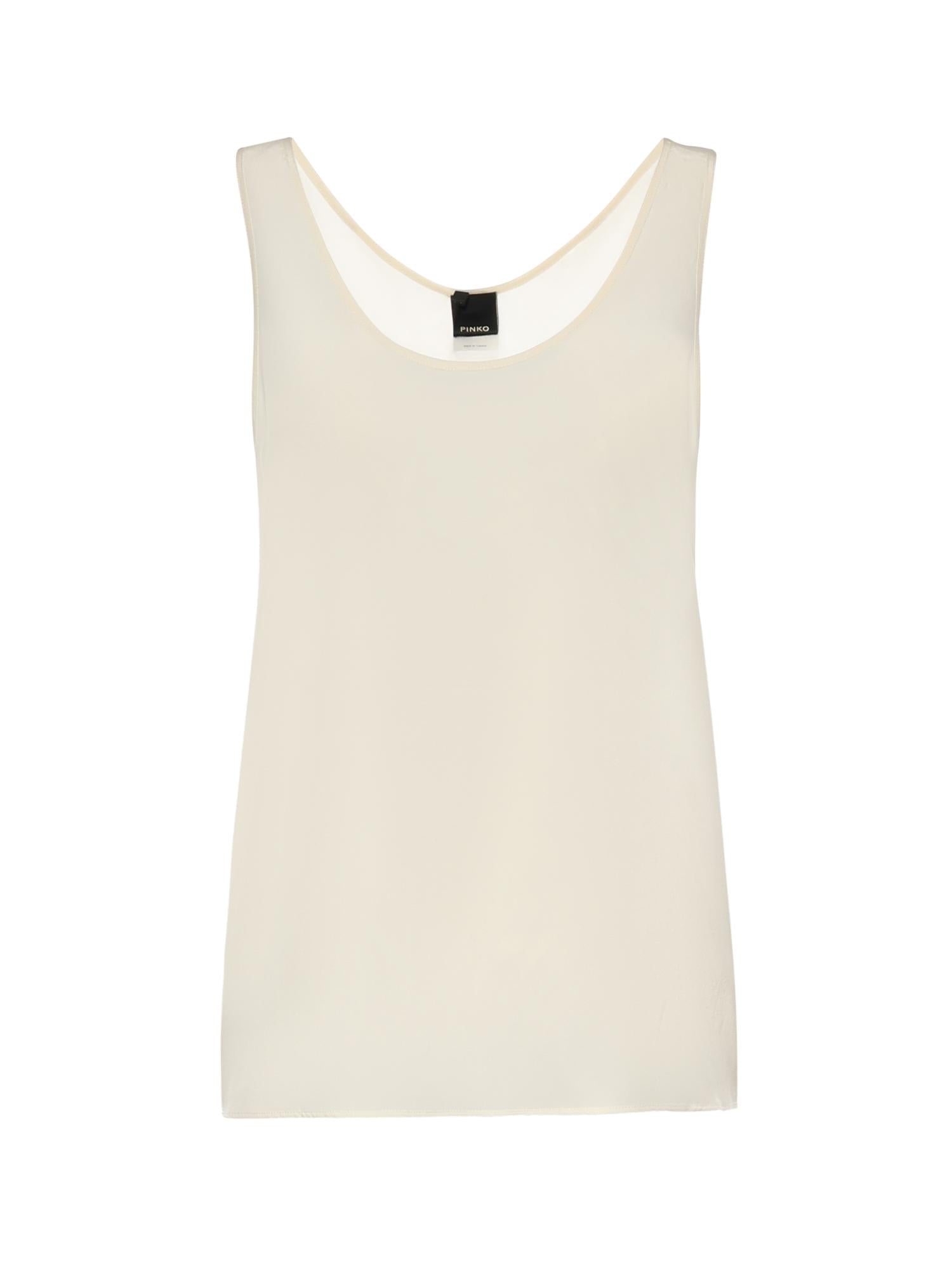 Top a canotta in seta sand wash 104670 A2T7C00 PINKO 